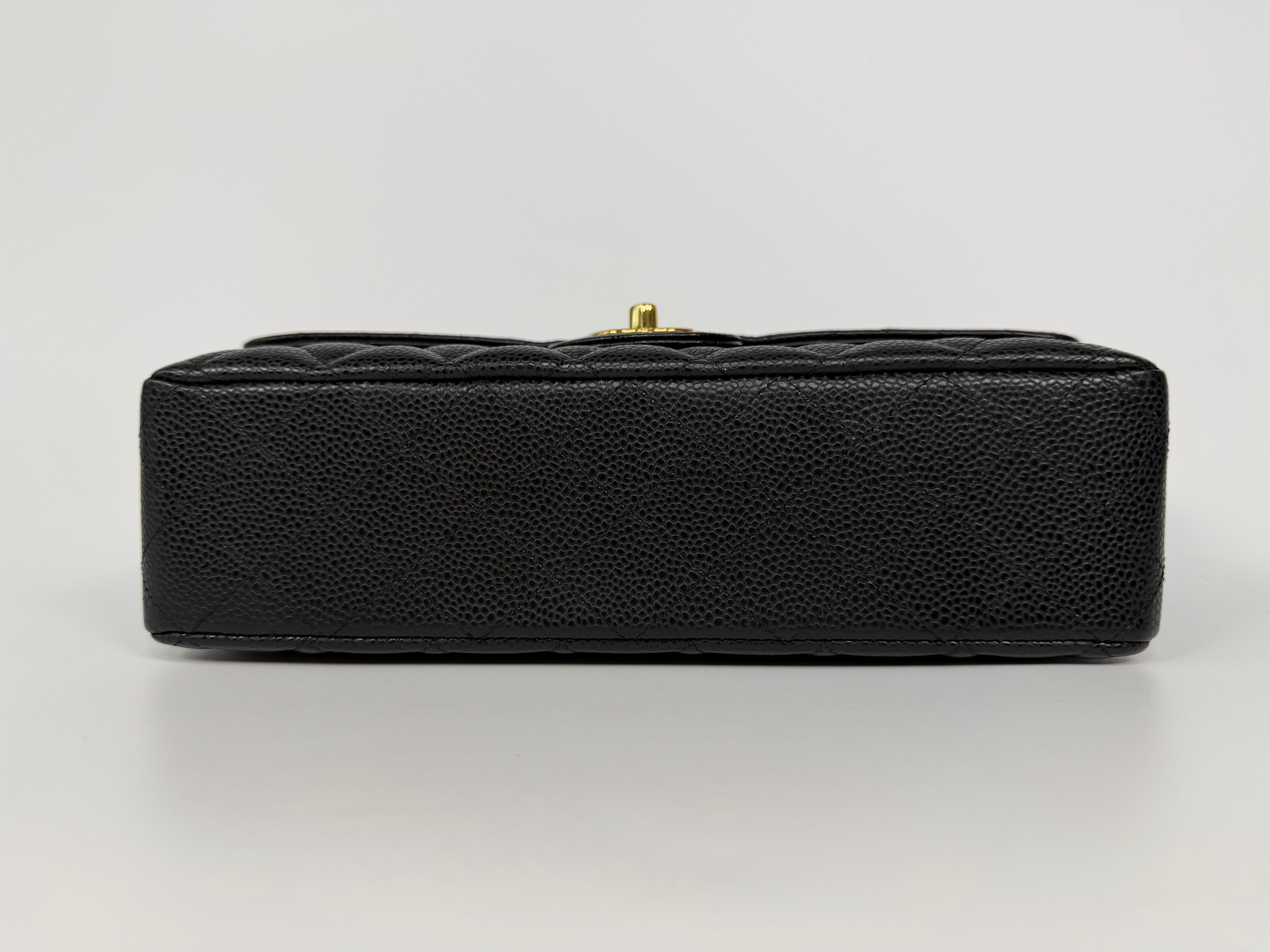 Chanel Medium Classic Double Flap Black Caviar Leather With Gold Hardware