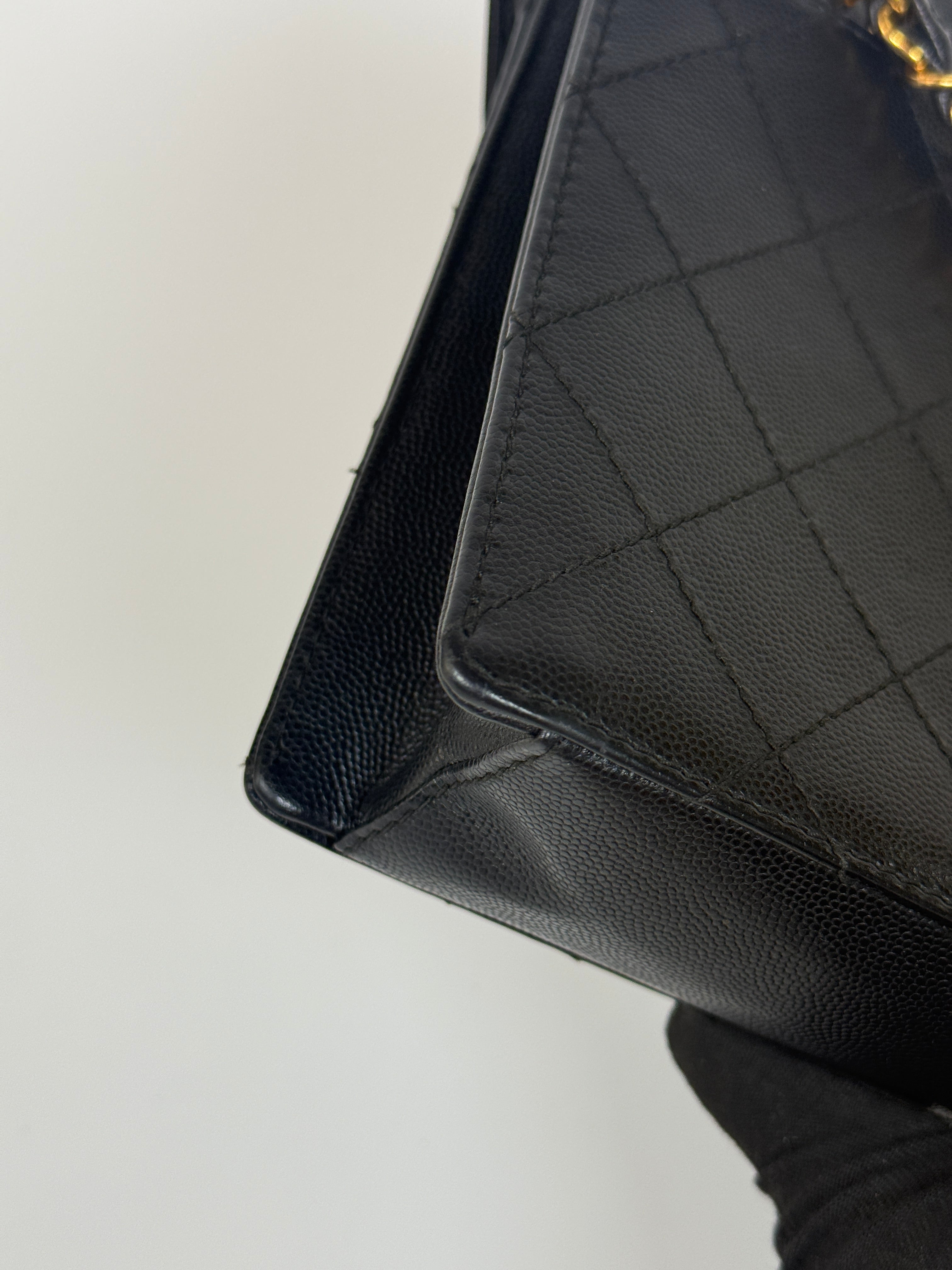 Authentic and preloved Chanel Vintage Micro Black Caviar Tote Bag With 24kt old hardware. 100% Authenticity guarantee