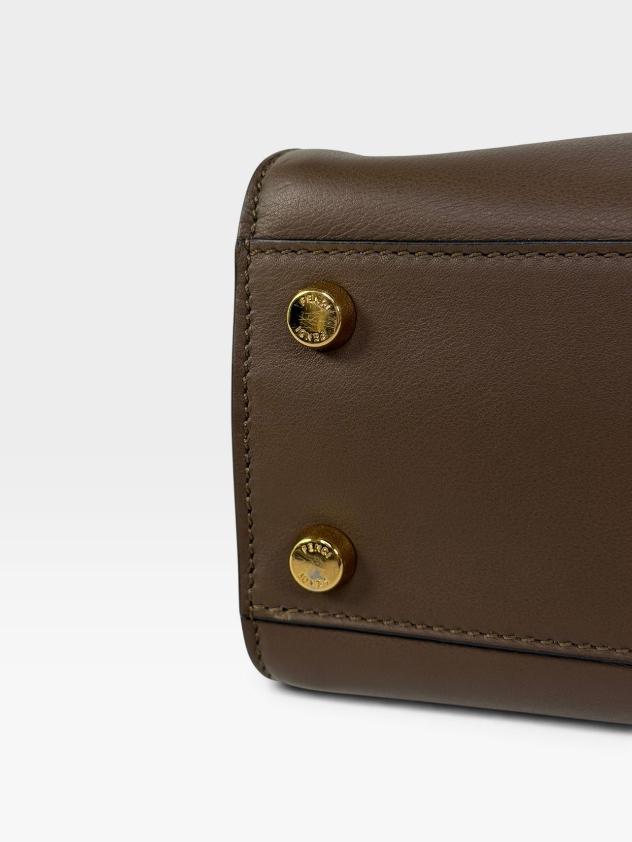 Fendi Small Peekaboo ISeeU Bag In Brown Calfskin Gold Hardware. 100% authentic and preloved in excellent condition.