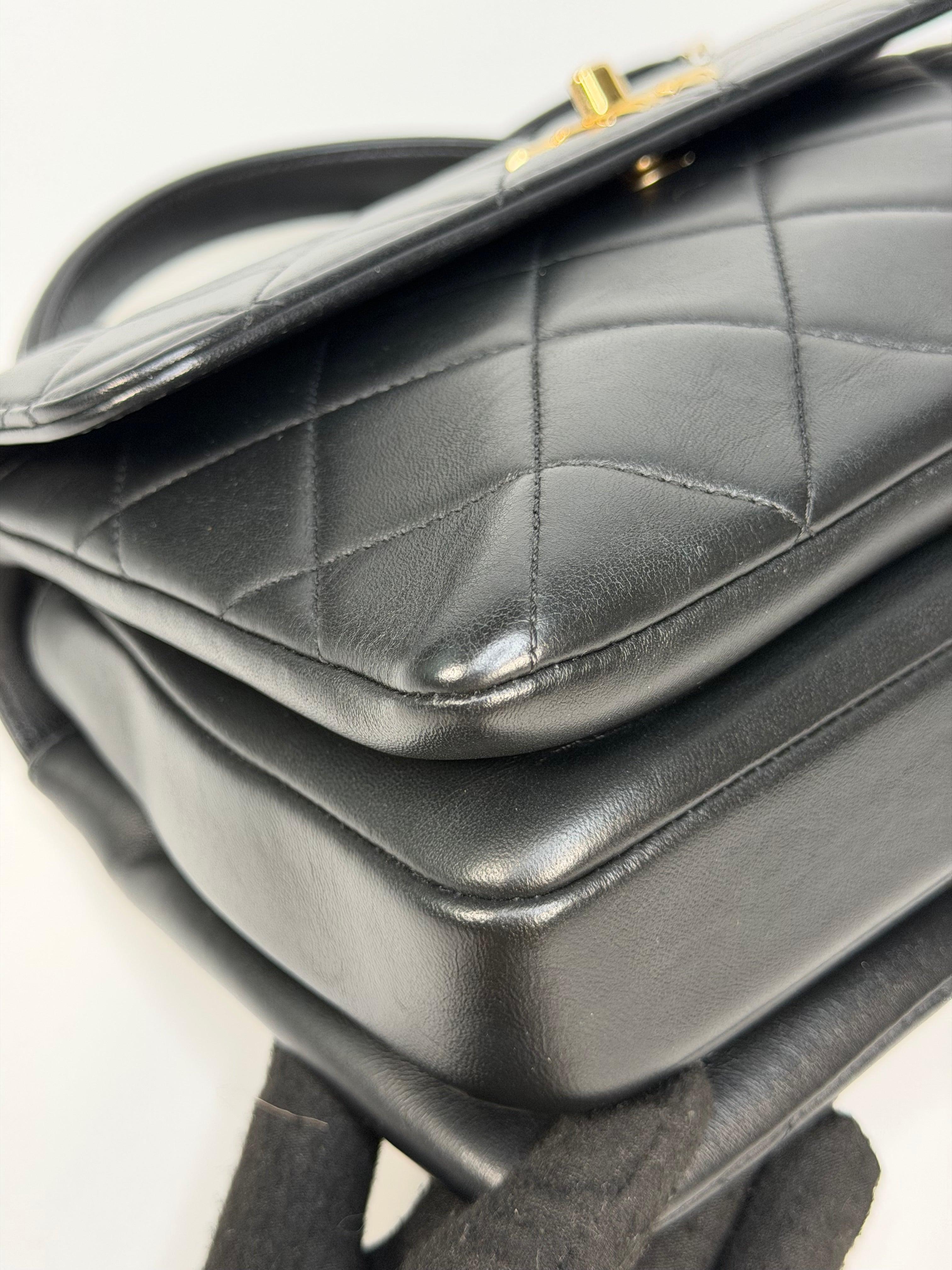 Chanel Small Trendy Top Handle In Lambskin Leather With Gold Hardware. Authentic and preloved in excellent condition.