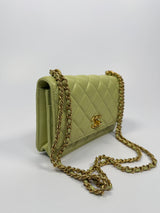Chanel Wallet On Chain In Green Lambskin With GHW