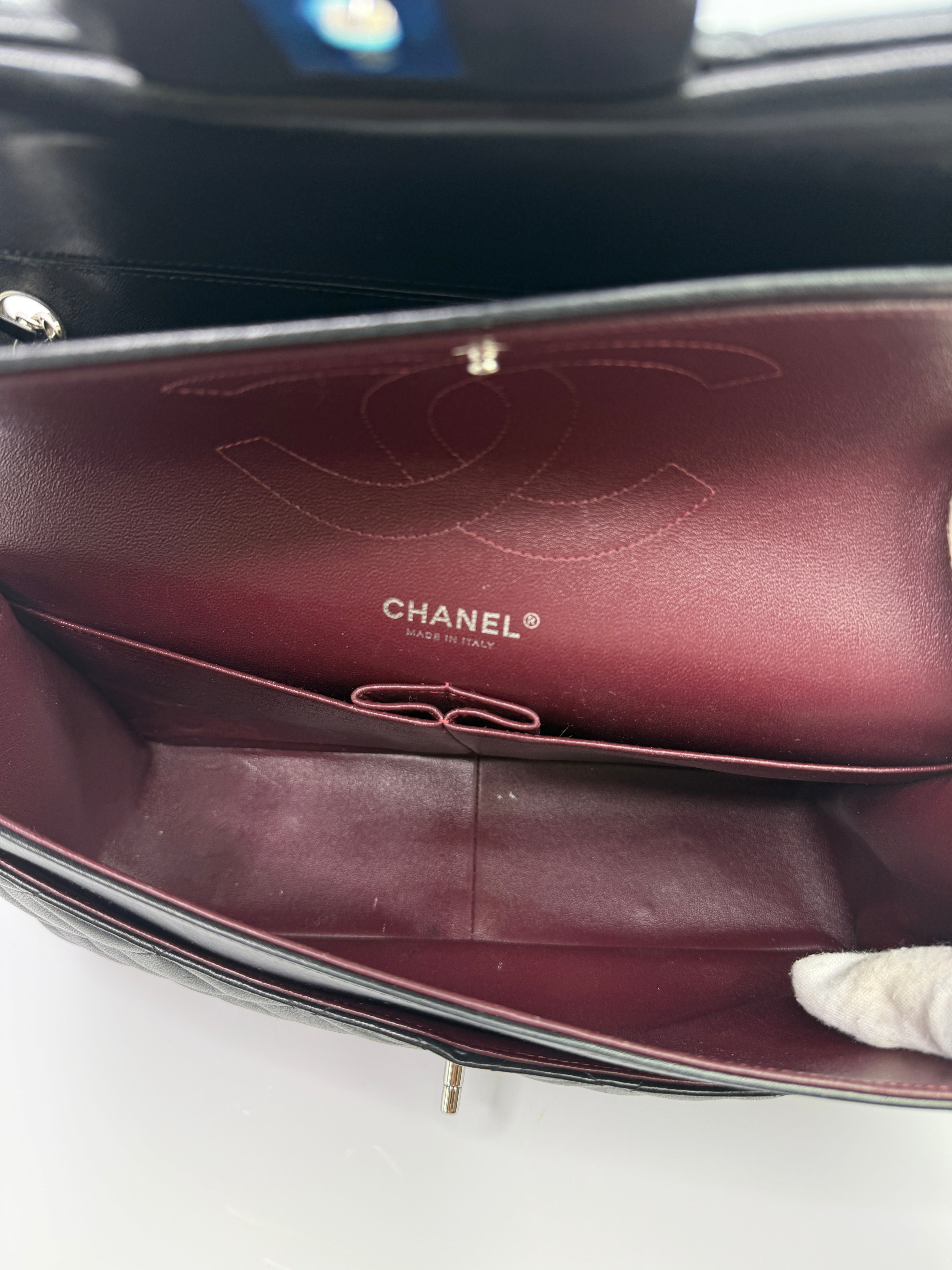 Chanel Jumbo Black Lambskin Leather With SHW