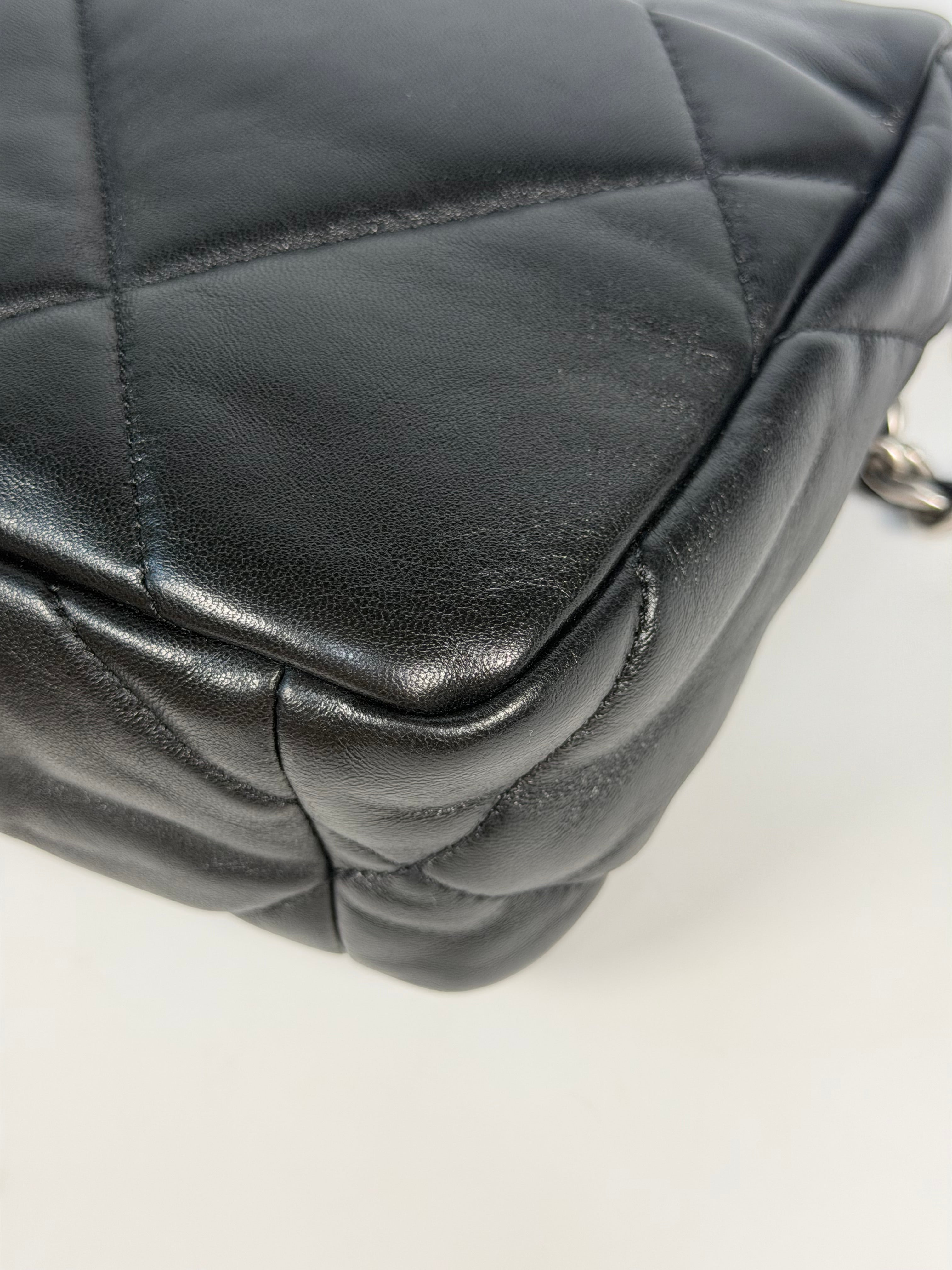 Chanel 19 Small In Black & White Leather With Mixed Hardware. Authentic and preloved in excellent condition. Verified by Luxe Cheshire.