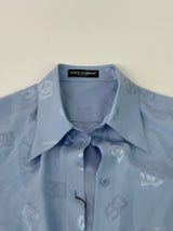 Dolce & Gabbanna Silk jacquard Shirt with all-over DG Logo (Size 46/UK14)
