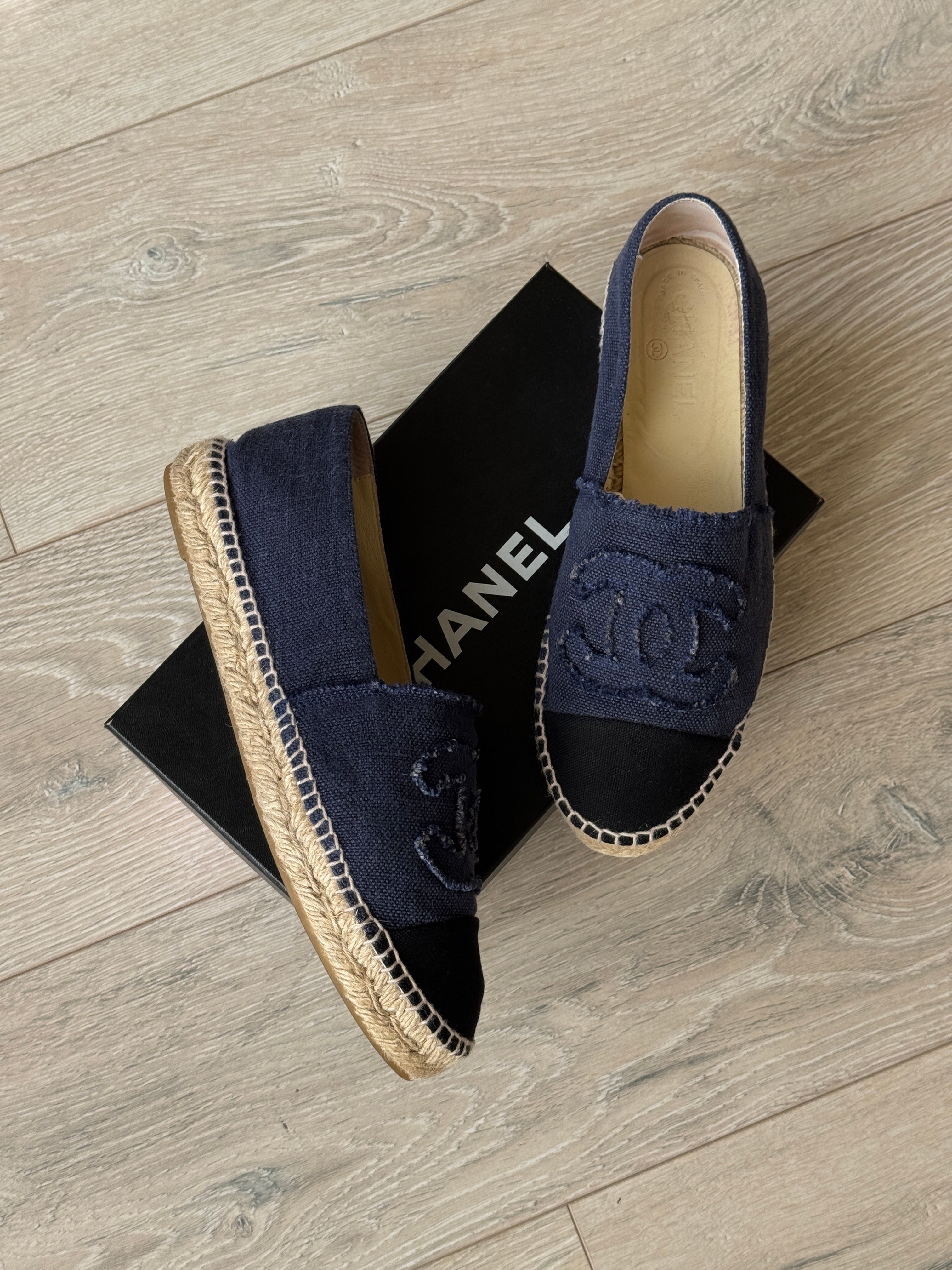 Chanel Blue Denim Espadrilles (Size 41/UK8)