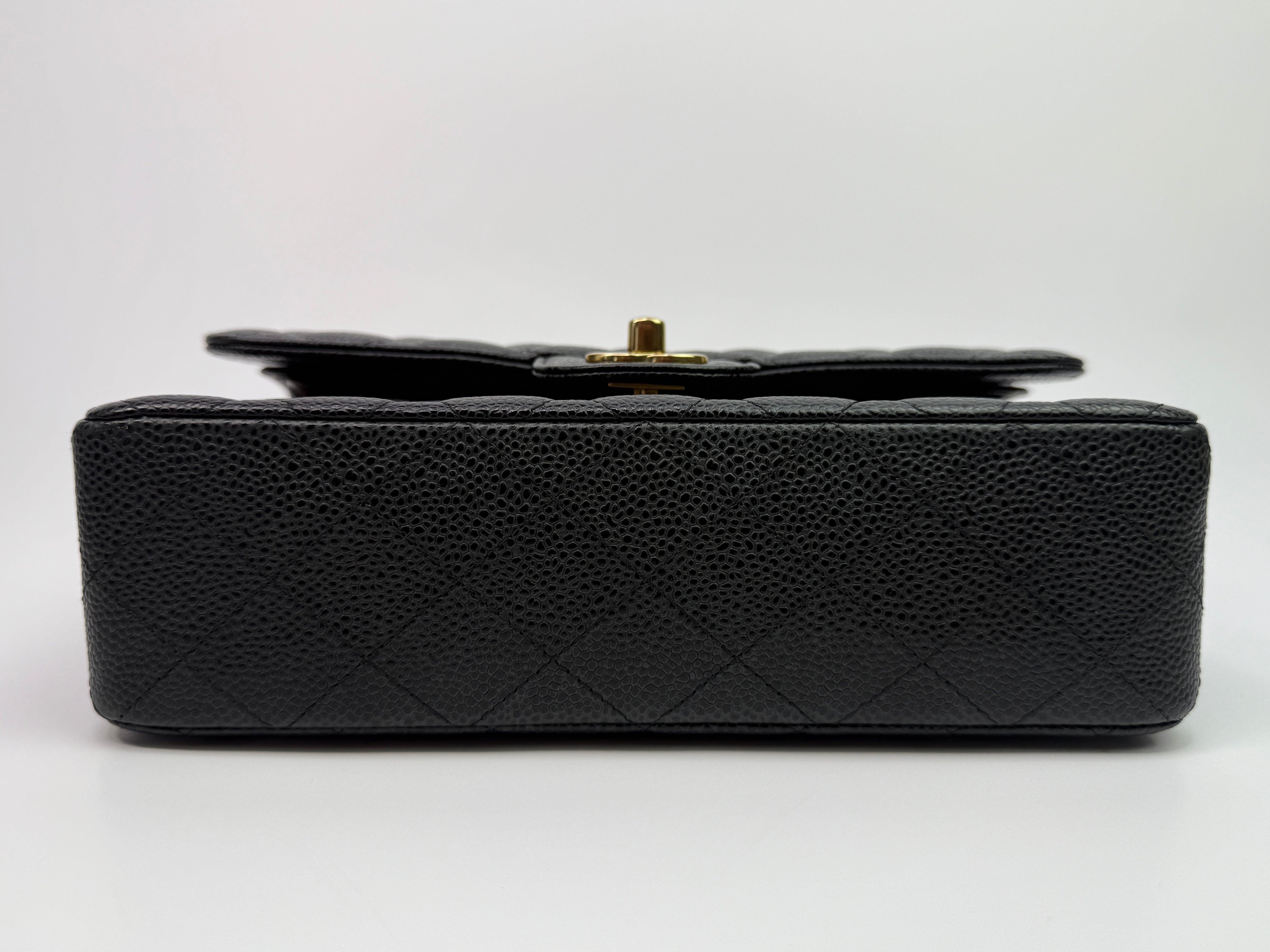 Chanel Small Classic Double Flap In Black Caviar Leather With GHW