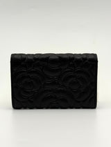 Chanel Classic Black Caviar Camelia Coin Wallet