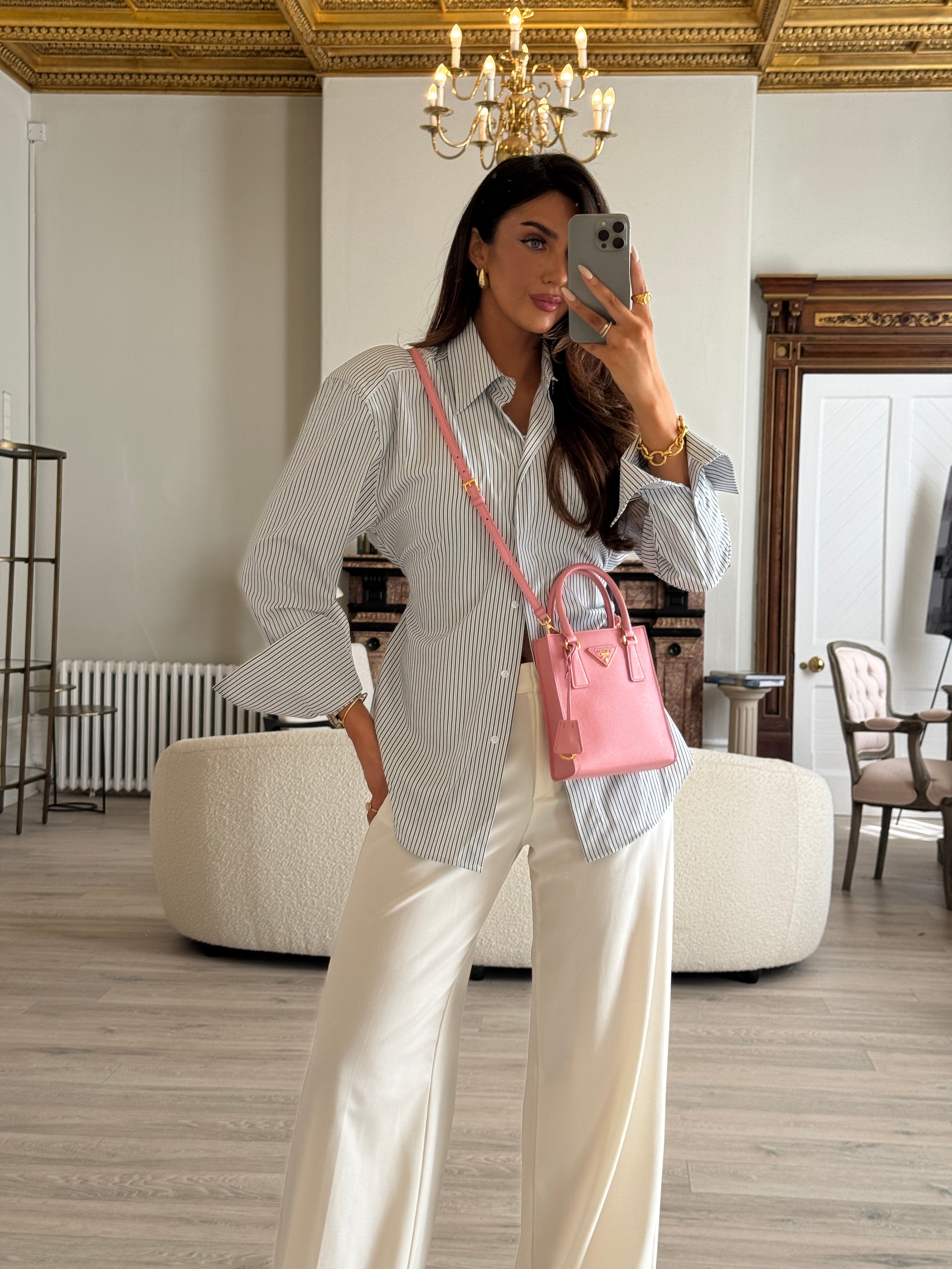 Prada Mini Tote In Pink Saffiano Leather