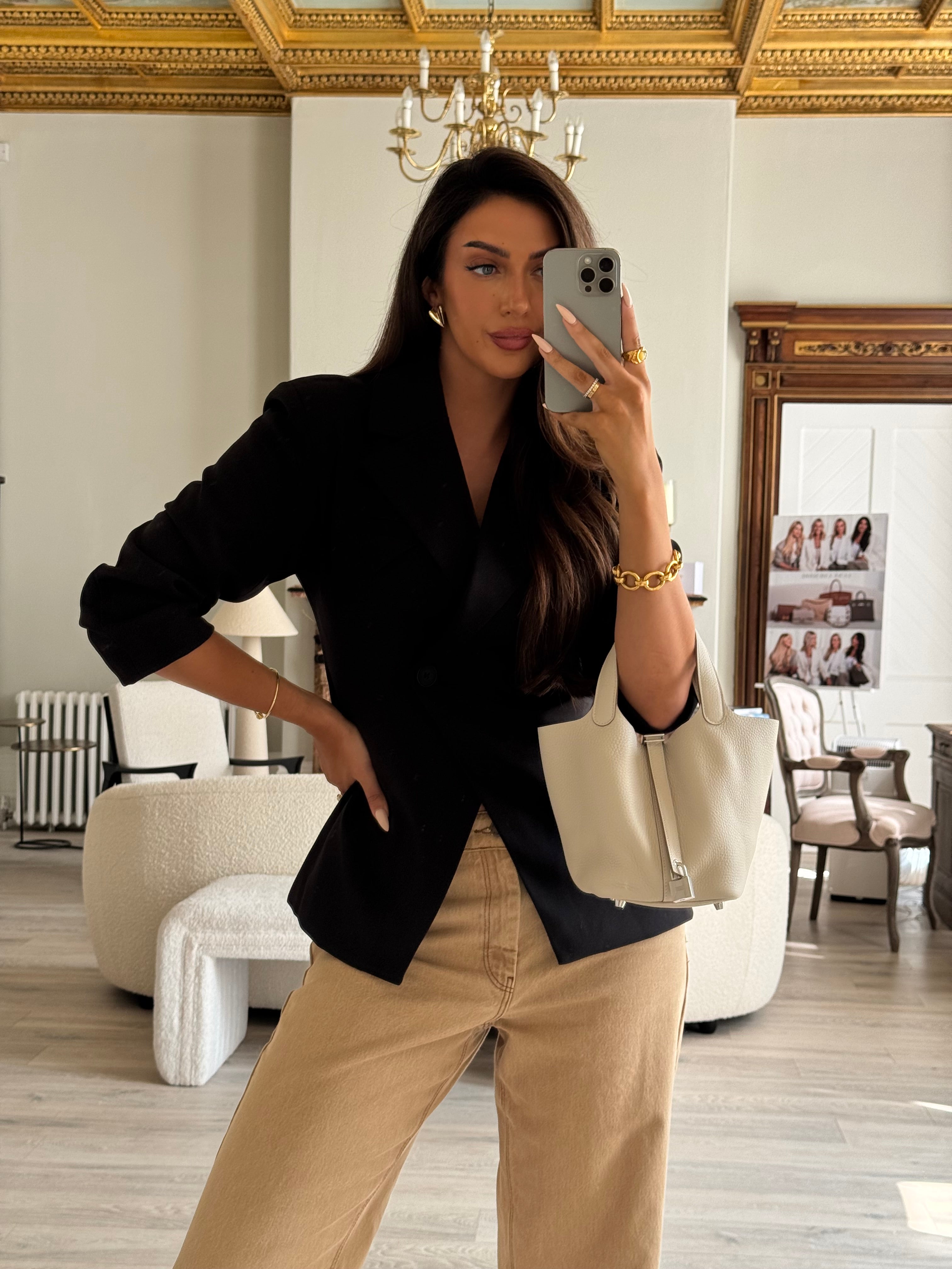 Authentic Pre Loved Hermès Picotin 18 In Craie Clemence Leather With Palladium Hardware Excellent Condition