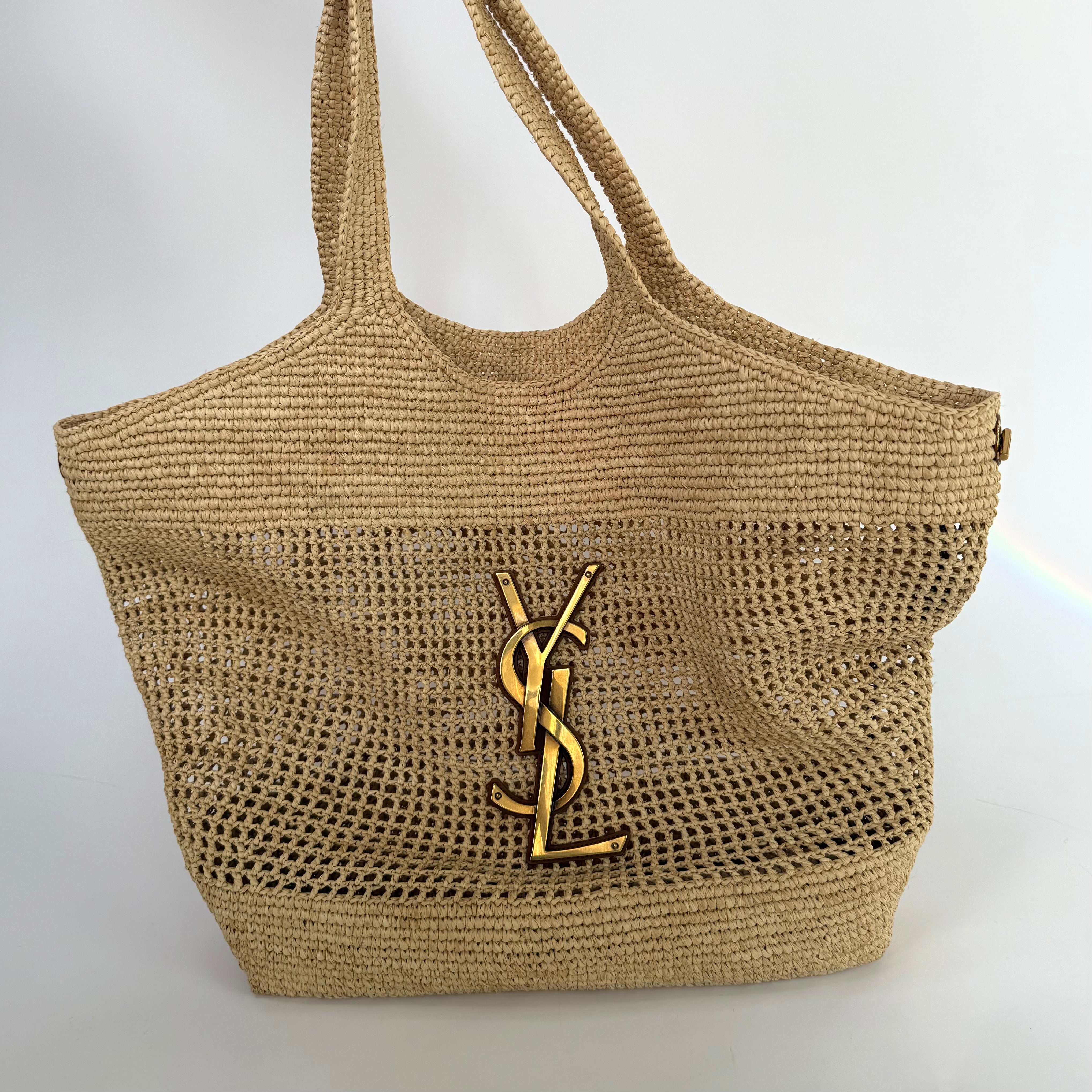 Saint Laurent ICare Raffia Maxi Bag