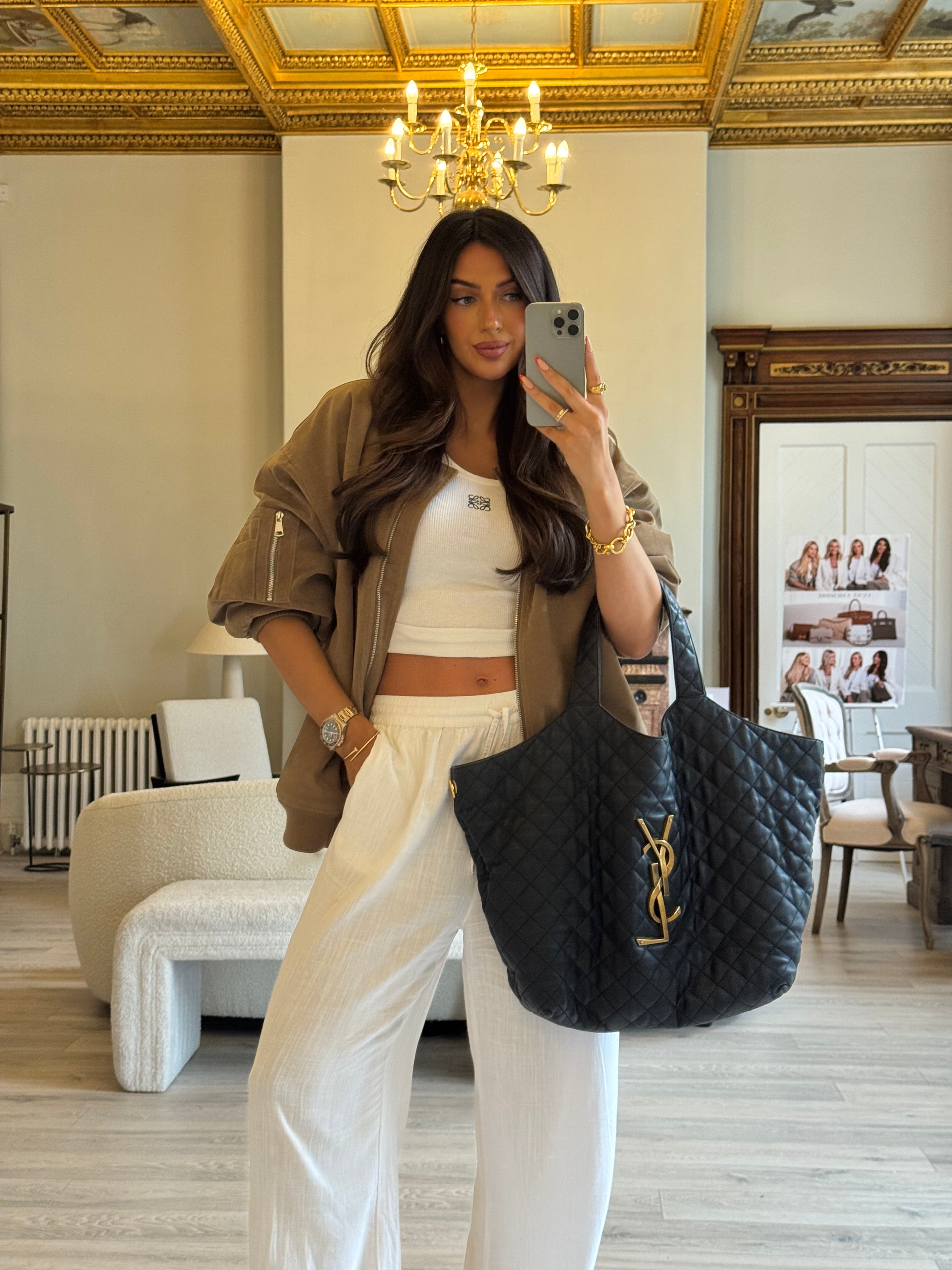 Saint Laurent ICARE Maxi Quilted Leather Shopping Bag