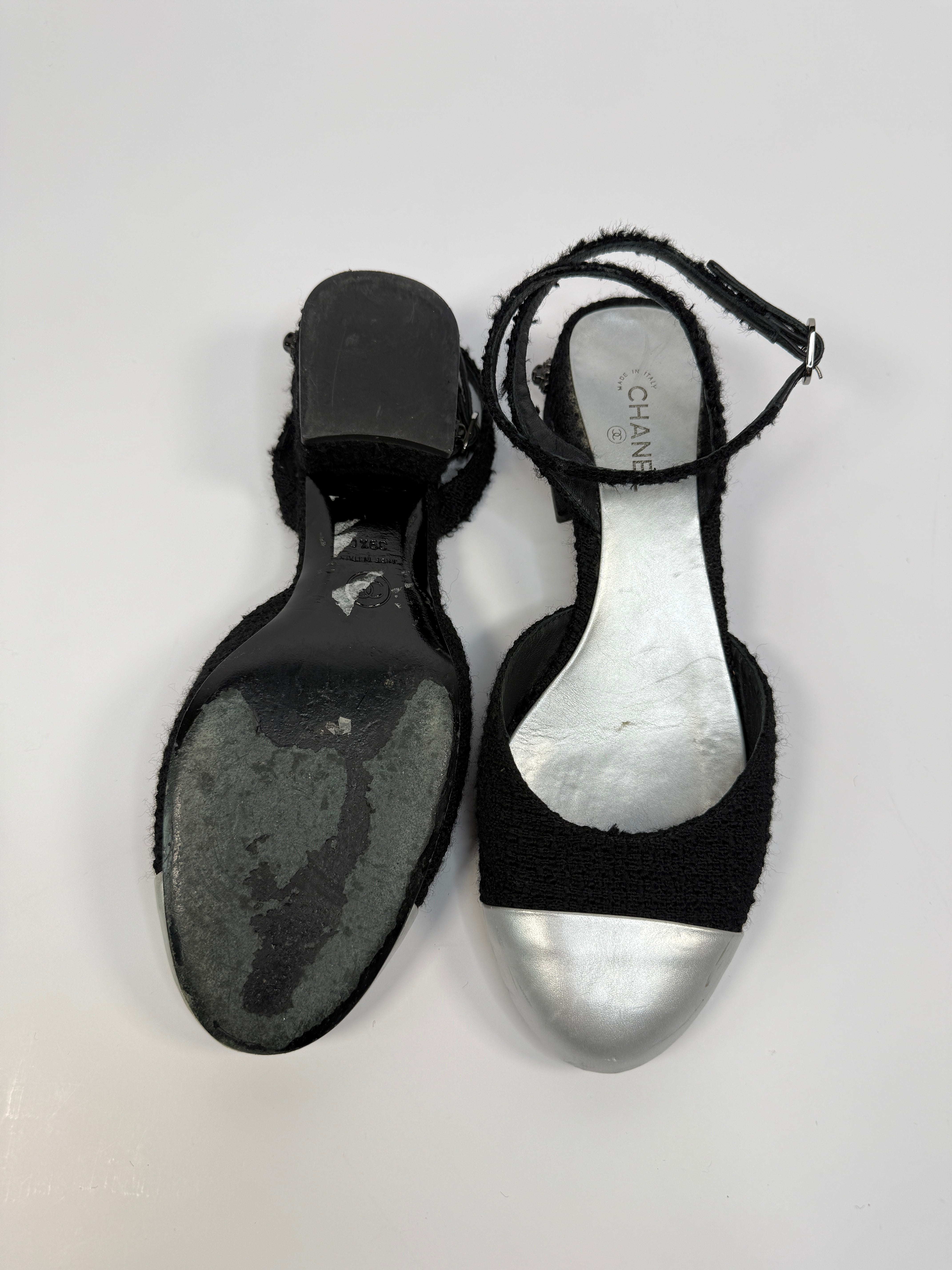 Chanel Tweed Slingback Pumps (Size 39.5/UK 6.5)