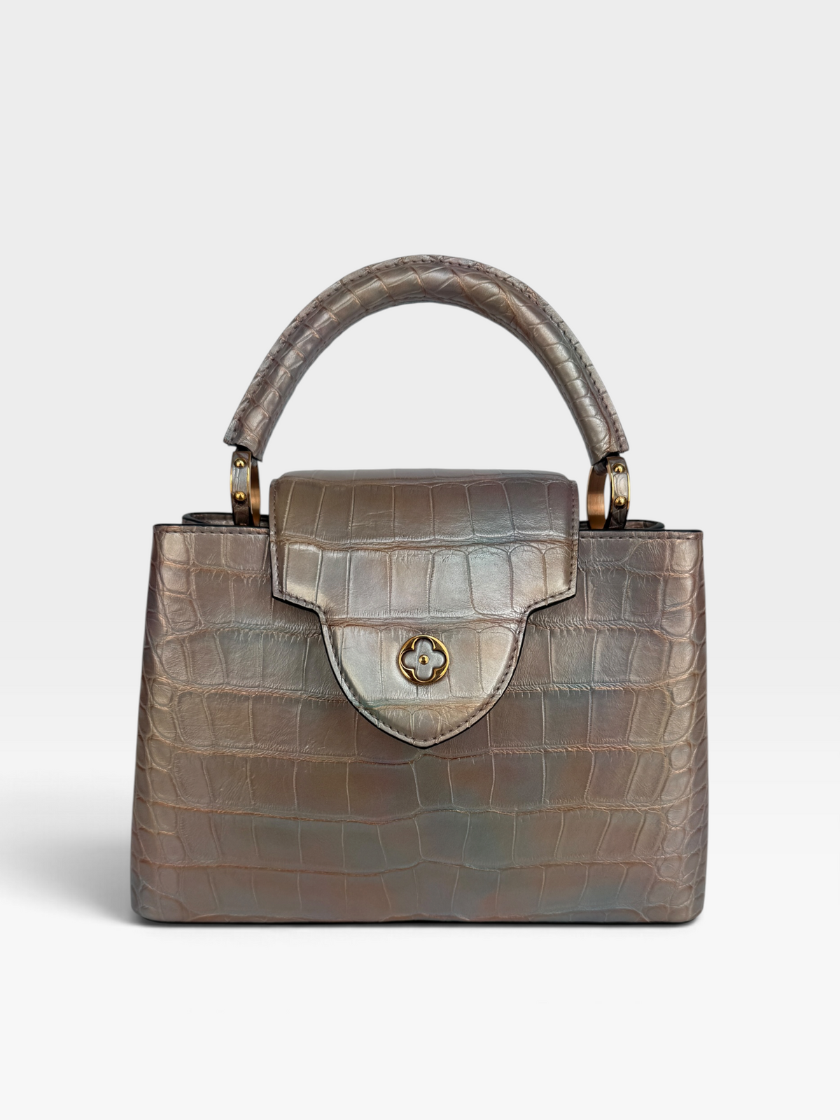 Louis Vuitton Capucines BB in Iridescent Metallic Alligator with Gold Hardware