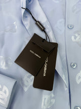 Dolce & Gabbanna Silk jacquard Shirt with all-over DG Logo (Size 46/UK14)