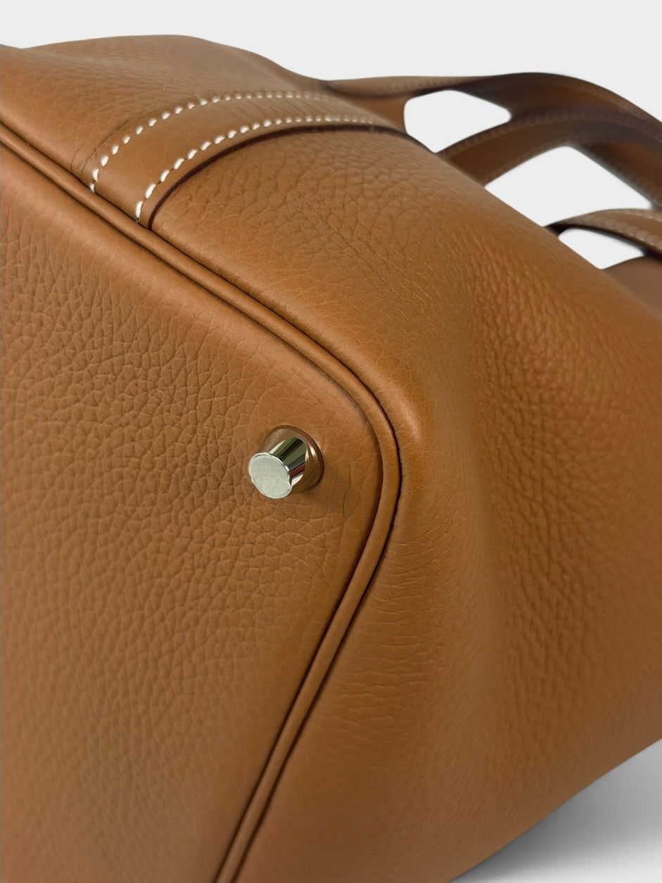 Hermès Picotin 18 In Gold Clemence Leather With Palladium Hardware