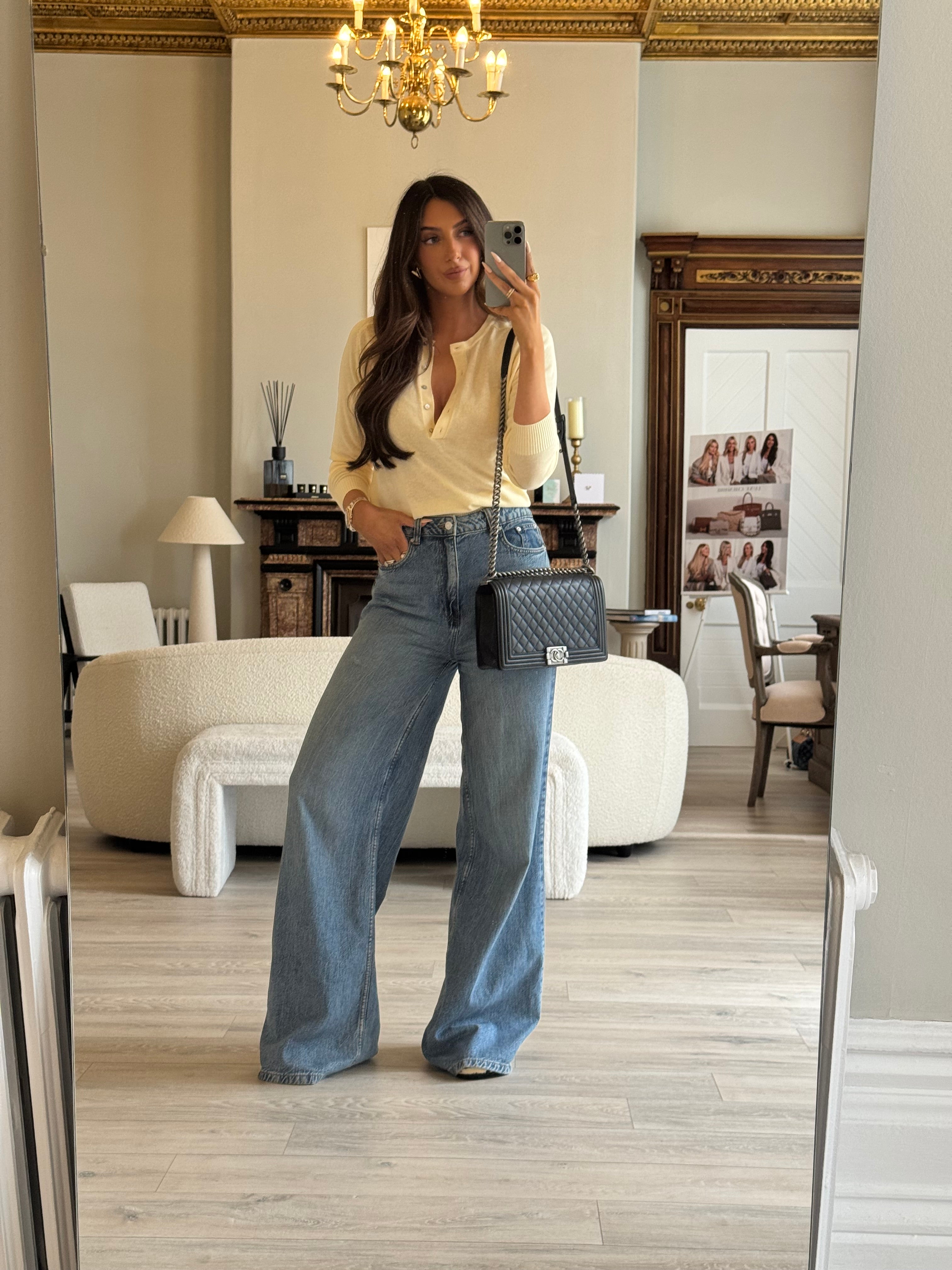 Chanel Boy Bag Large In Black Calfskin Leather RHW