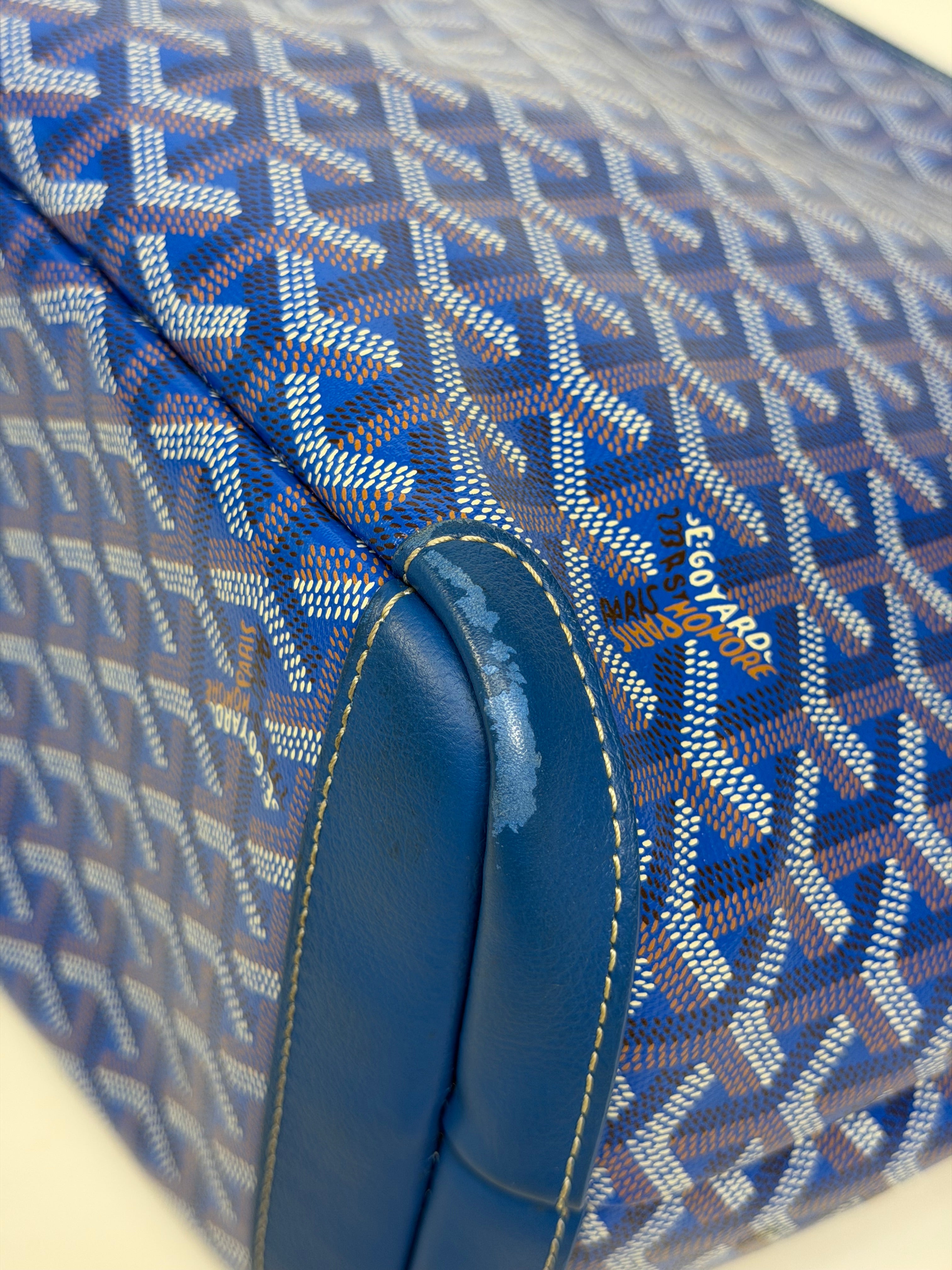 Goyard Artois MM Bag Blue Monogram. Authentic and preloved in very good condition