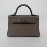 Hermés Mini Kelly Gris Asphalt In Epsom Leather With PHW