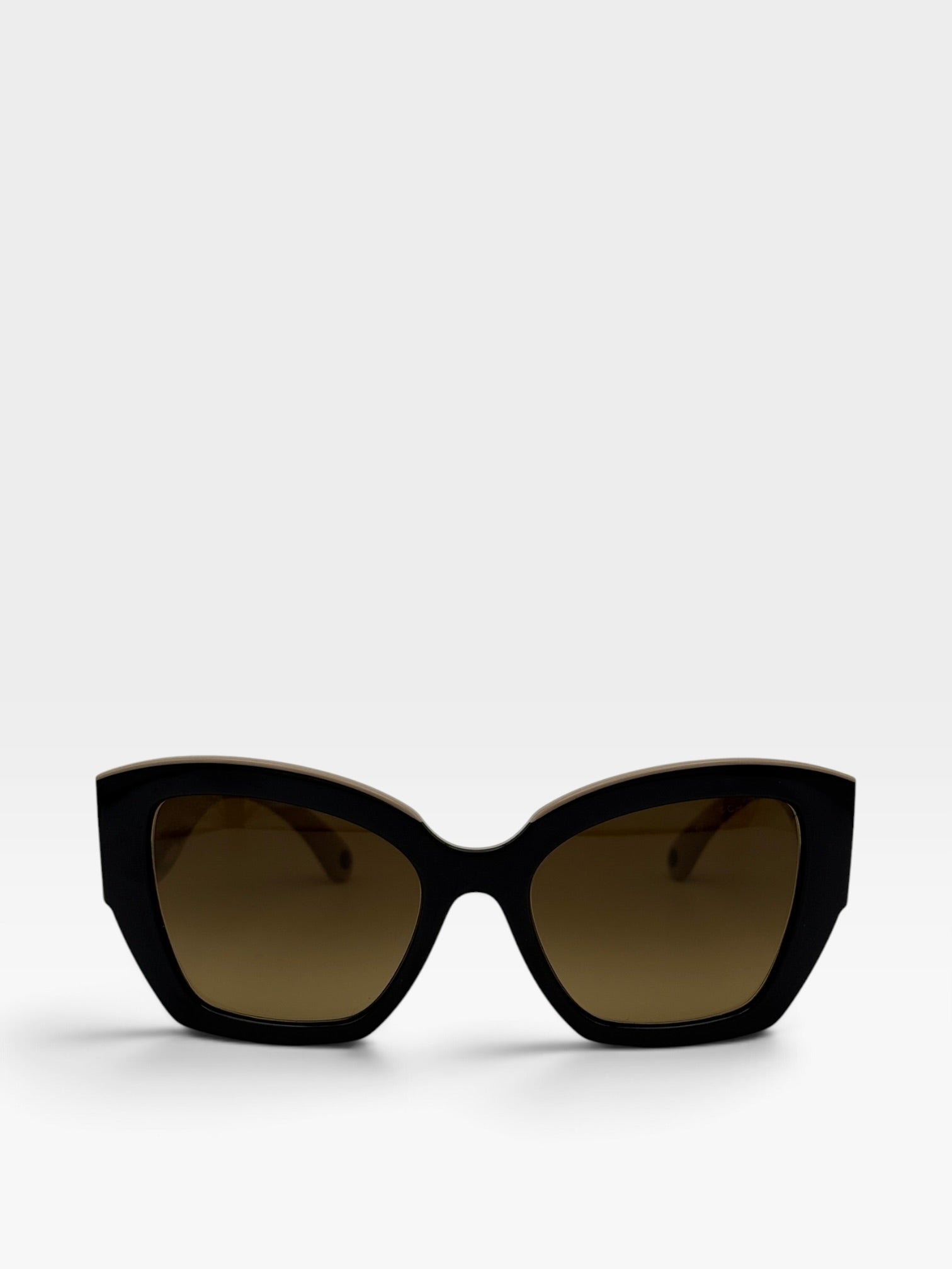 Chanel Butterfly Sunglasses In Beige & Black. 100% authentic and preloved in excellent condition