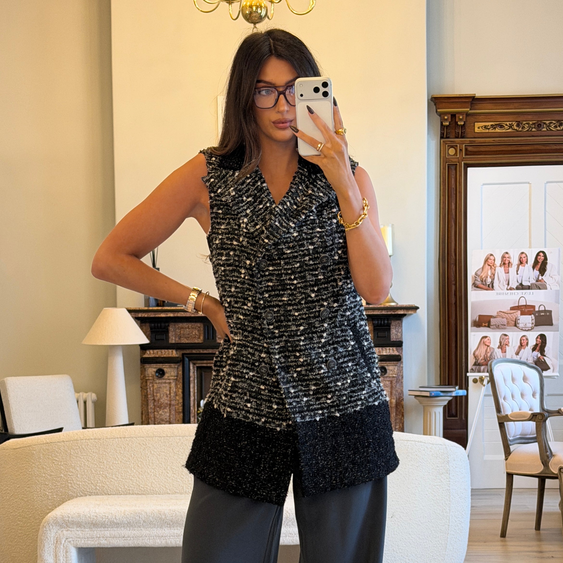 Chanel Tweed Jacket (Size FR44/UK16)