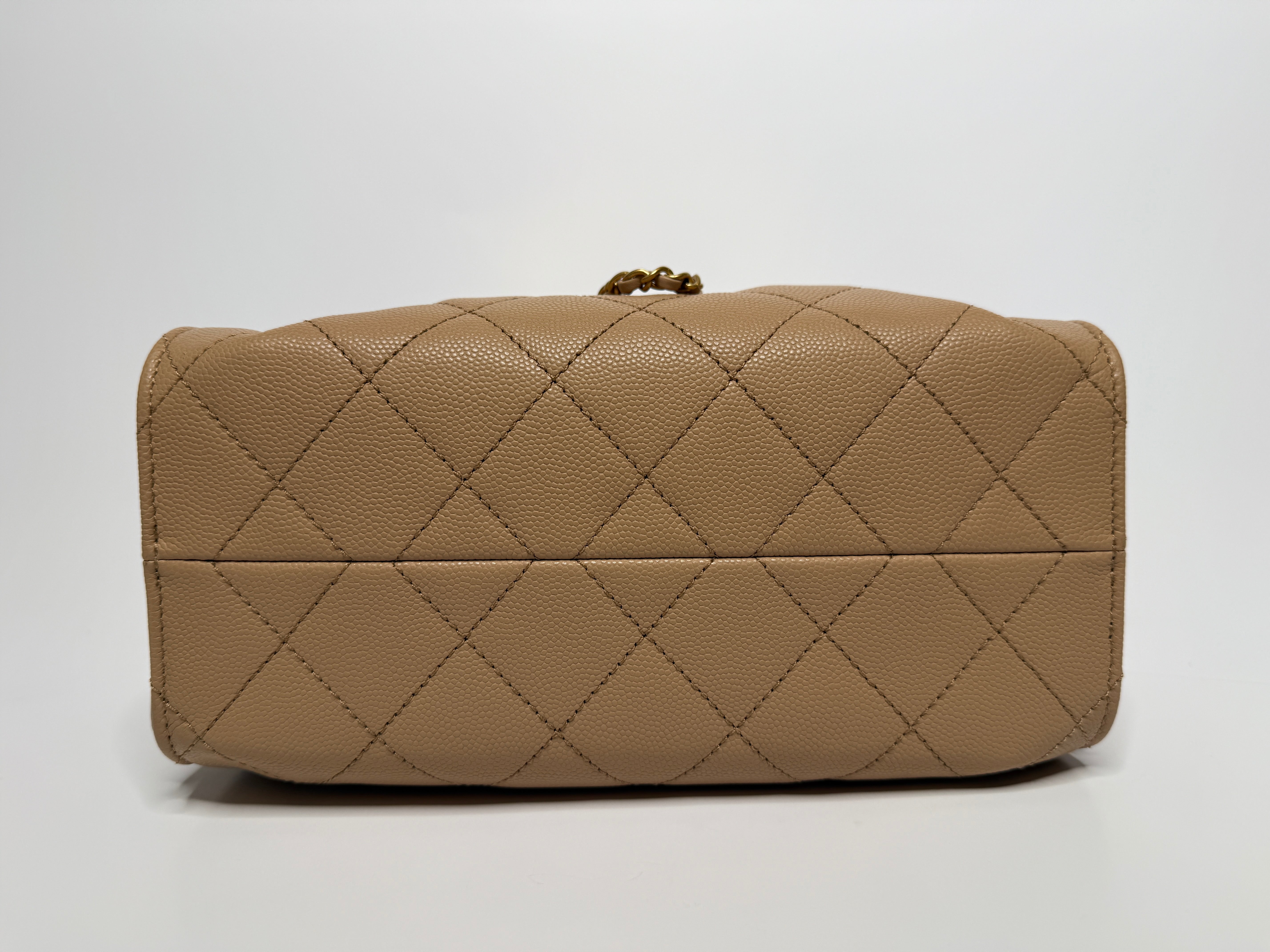 Chanel 25 Micro In Beige Caviar Leather With GHW