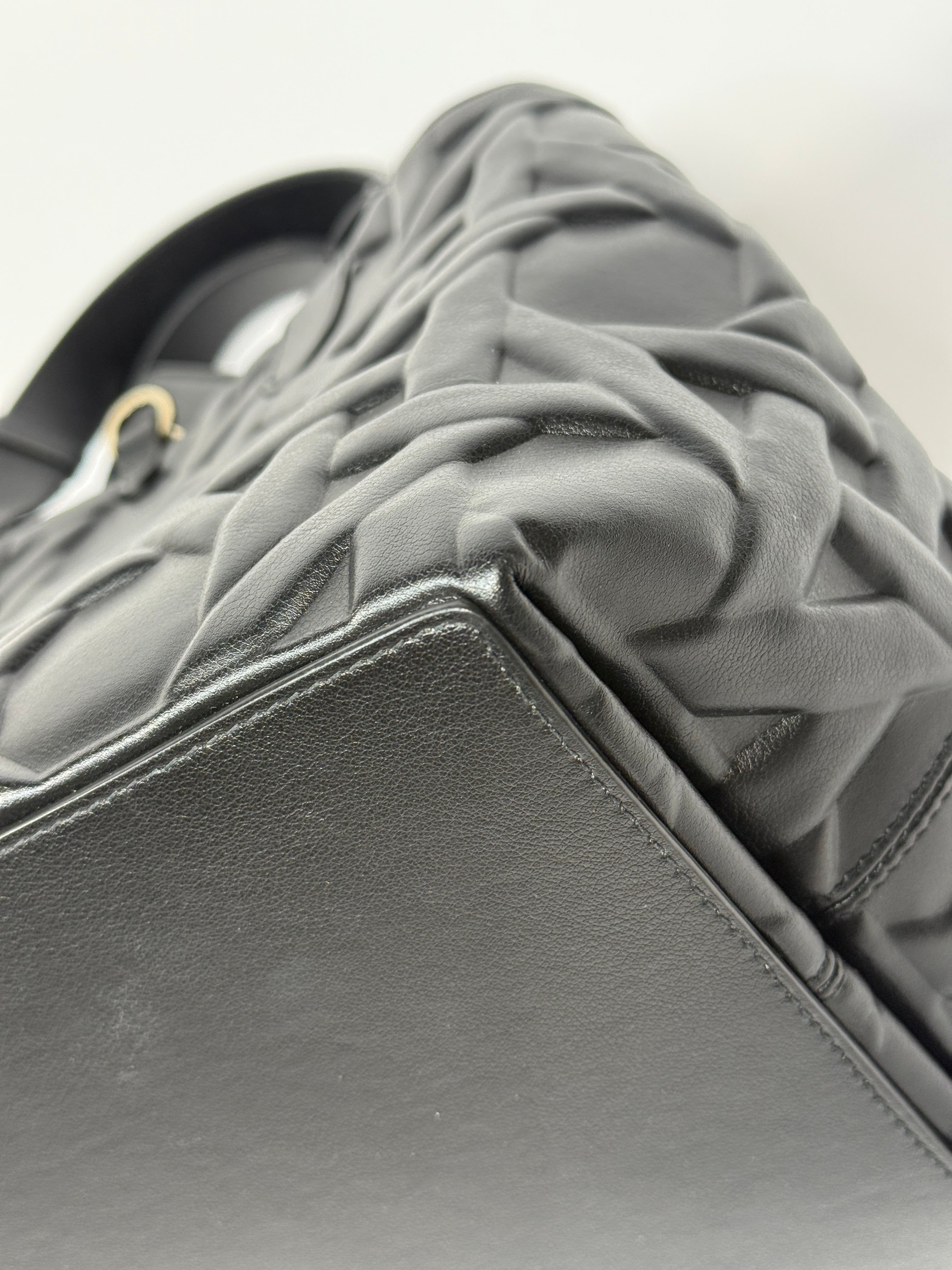 Christian Dior Medium Dior Toujours Bag in black calfskin with gold hardware, authentic and preloved in excellent condition