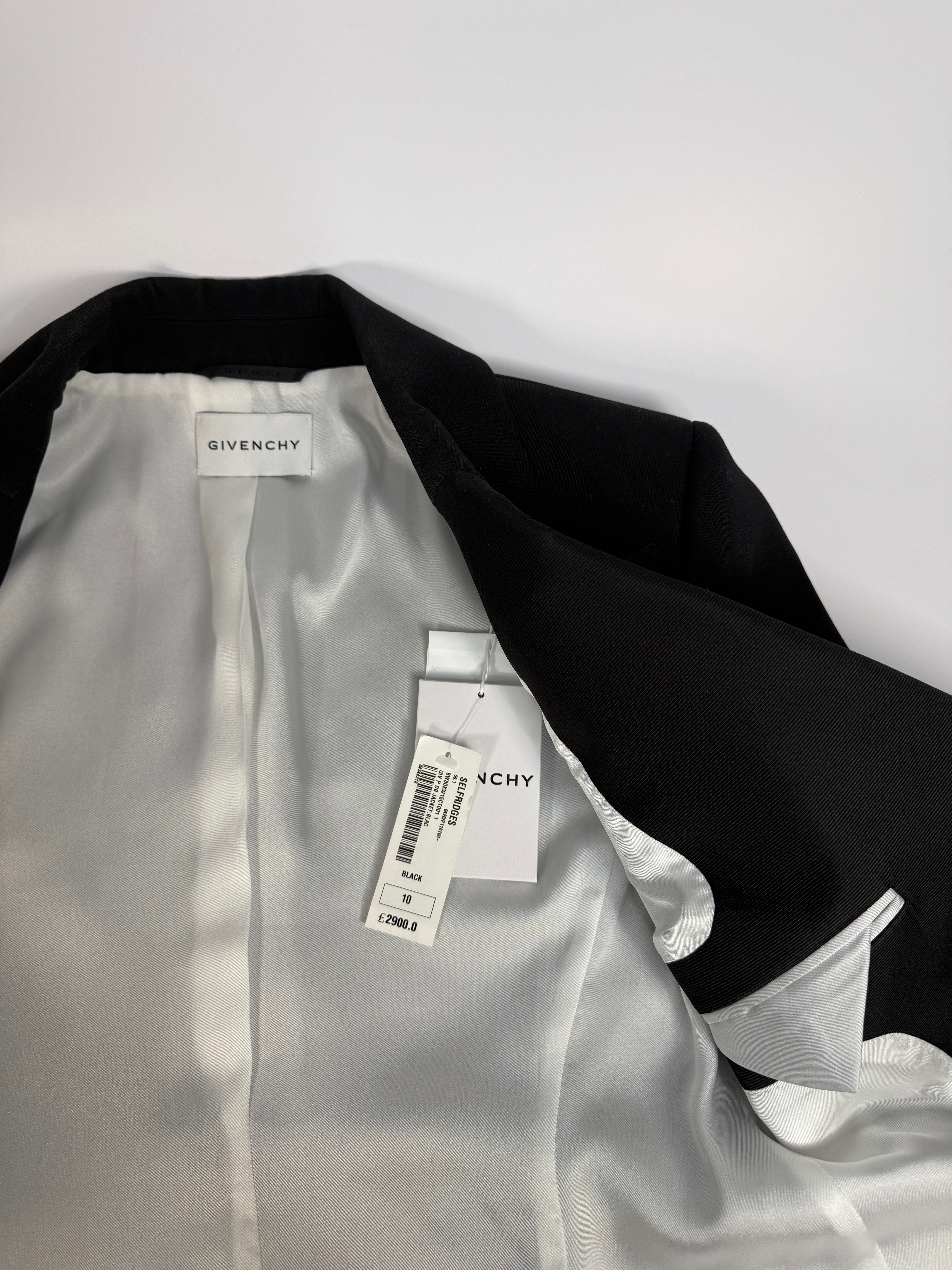 Givenchy Peak-Lapel Double-Breasted Wool Blazer (Size UK10)