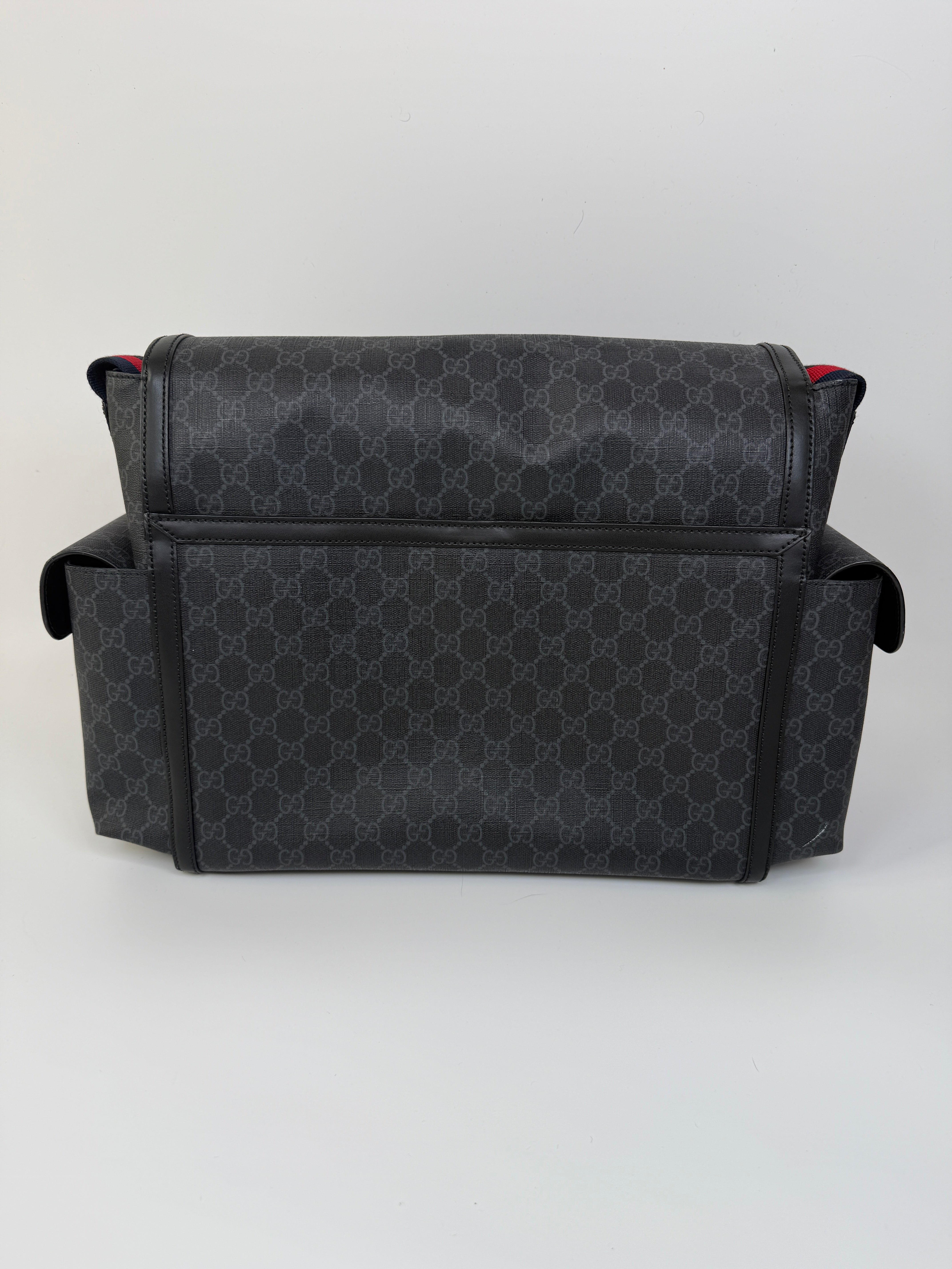 Authentic and preloved Gucci GG Supreme Medium Baby Changing Bag In Black Canvas. Excellent condition. 100% Authenticity guarantee