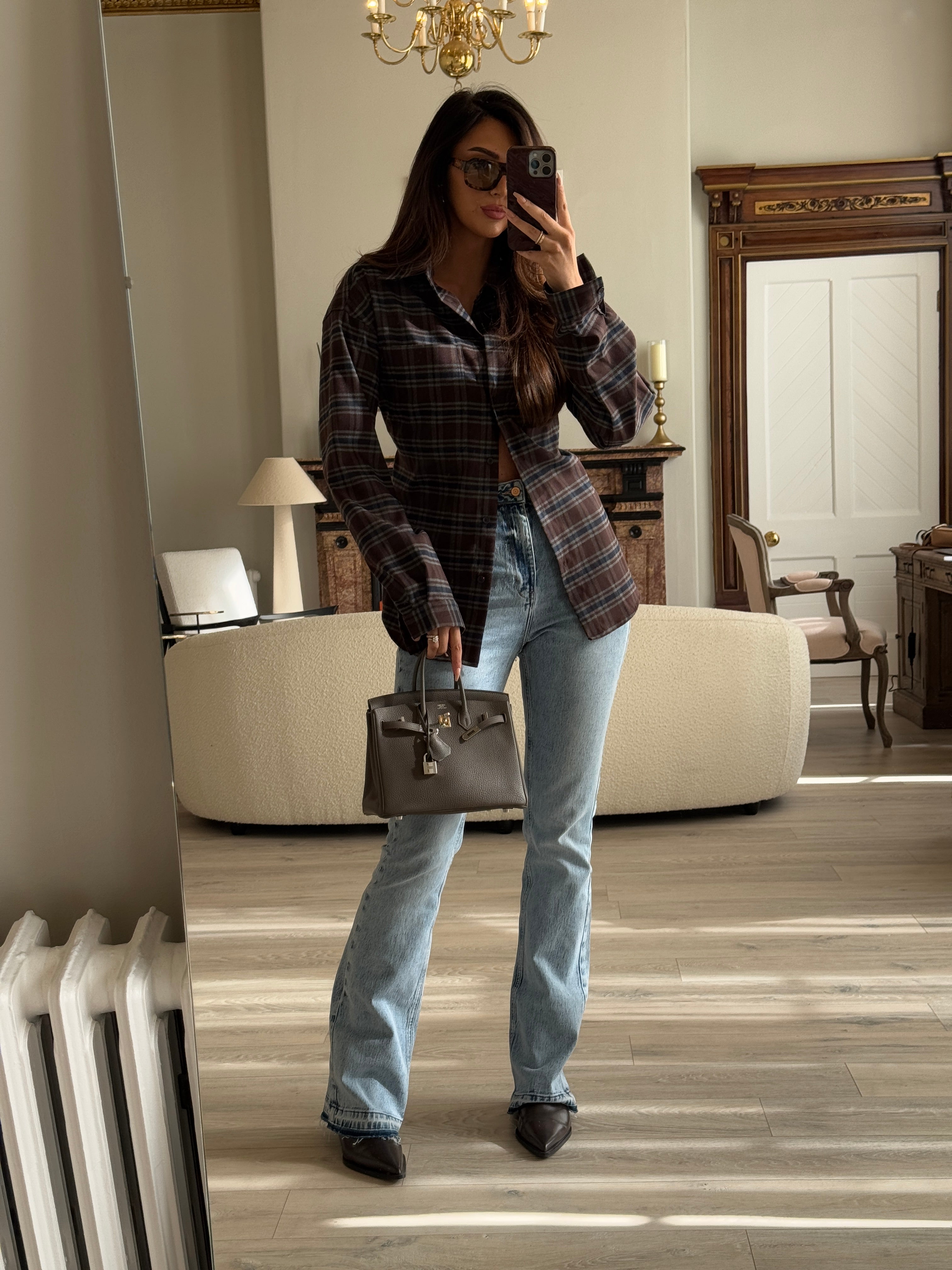 Authentic Pre Loved Hermès Birkin 25 Retourne Etoupe Togo Leather With Gold Hardware New & Unused Condition