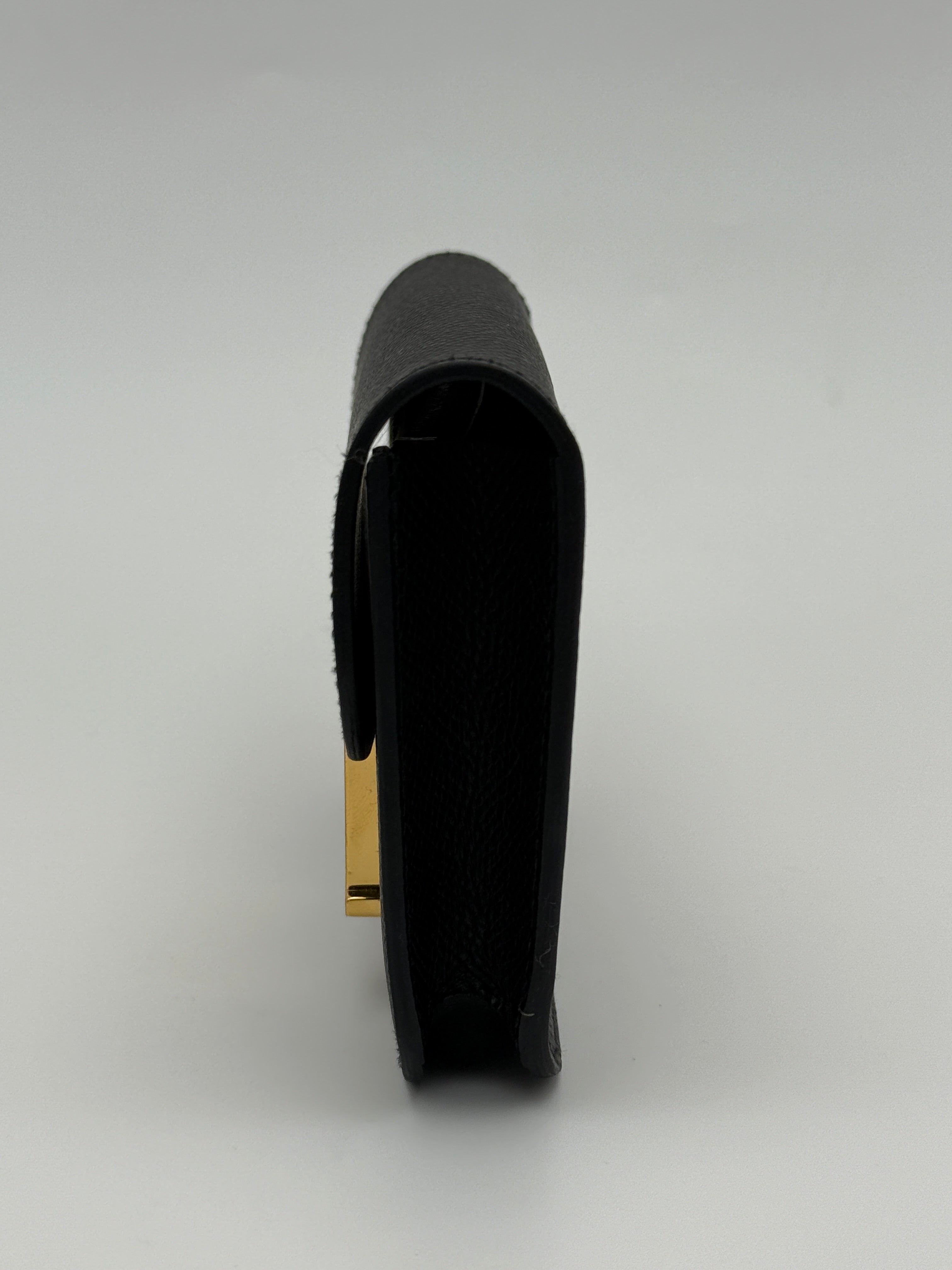 Authentic Pre Loved Hermès Constance Slim Wallet In Black Epsom Leather With Gold Hardware New & Unused Condition