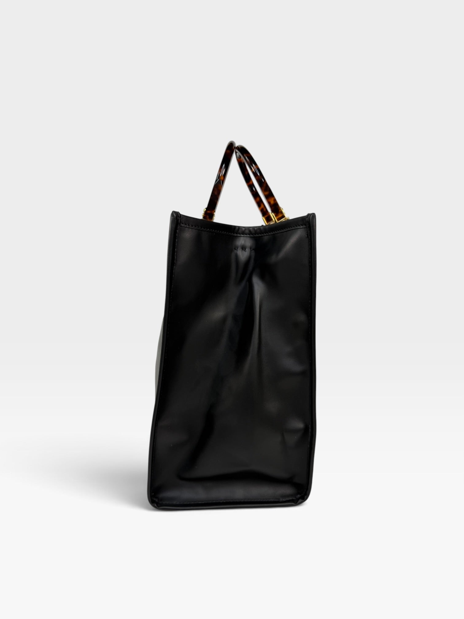 Fendi Roma Tote In Black Leather With Gold Hardware. 100% authentic and preloved in excellent condition.