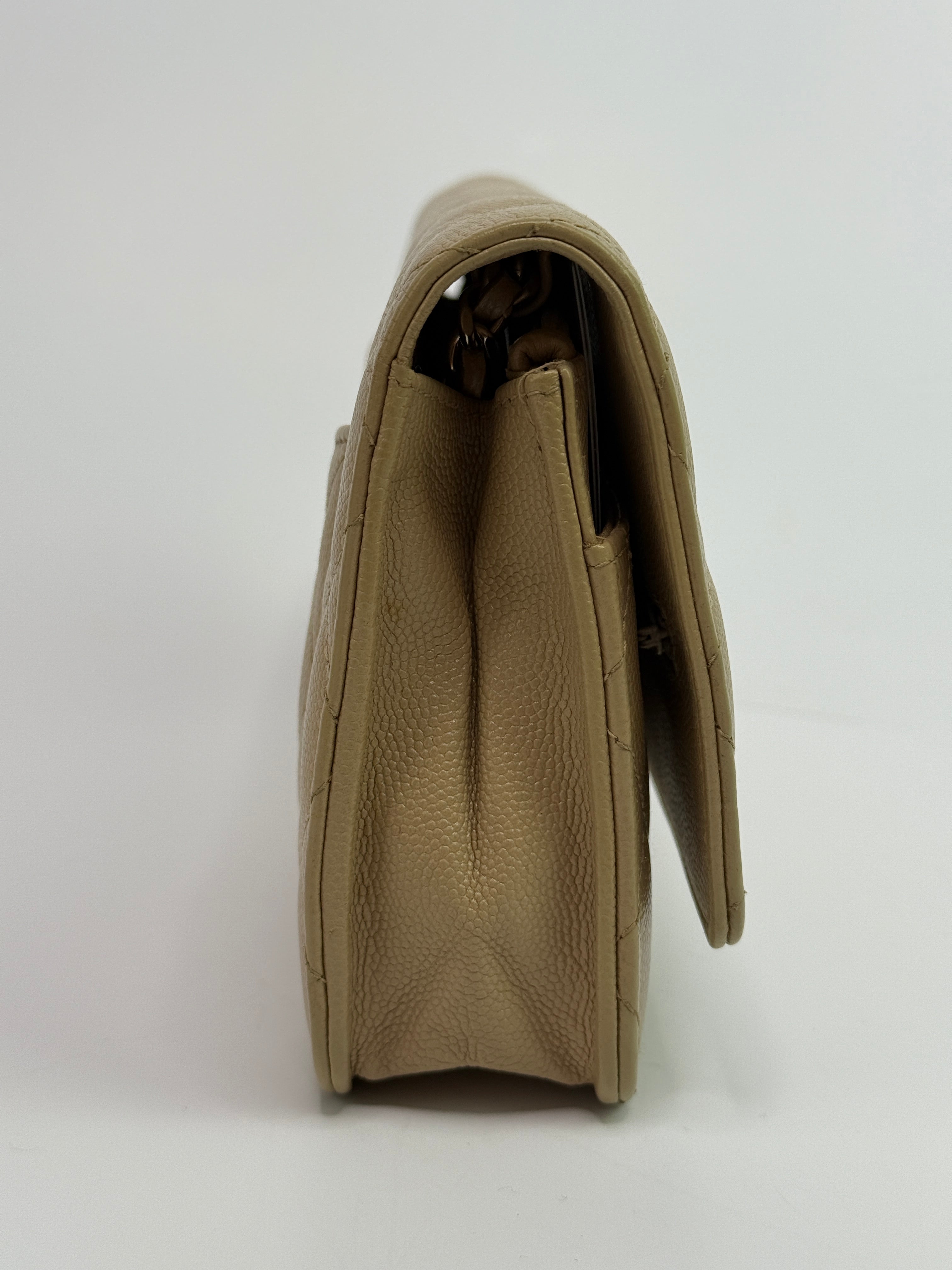 Chanel Wallet On Chain Beige Caviar Leather GHW