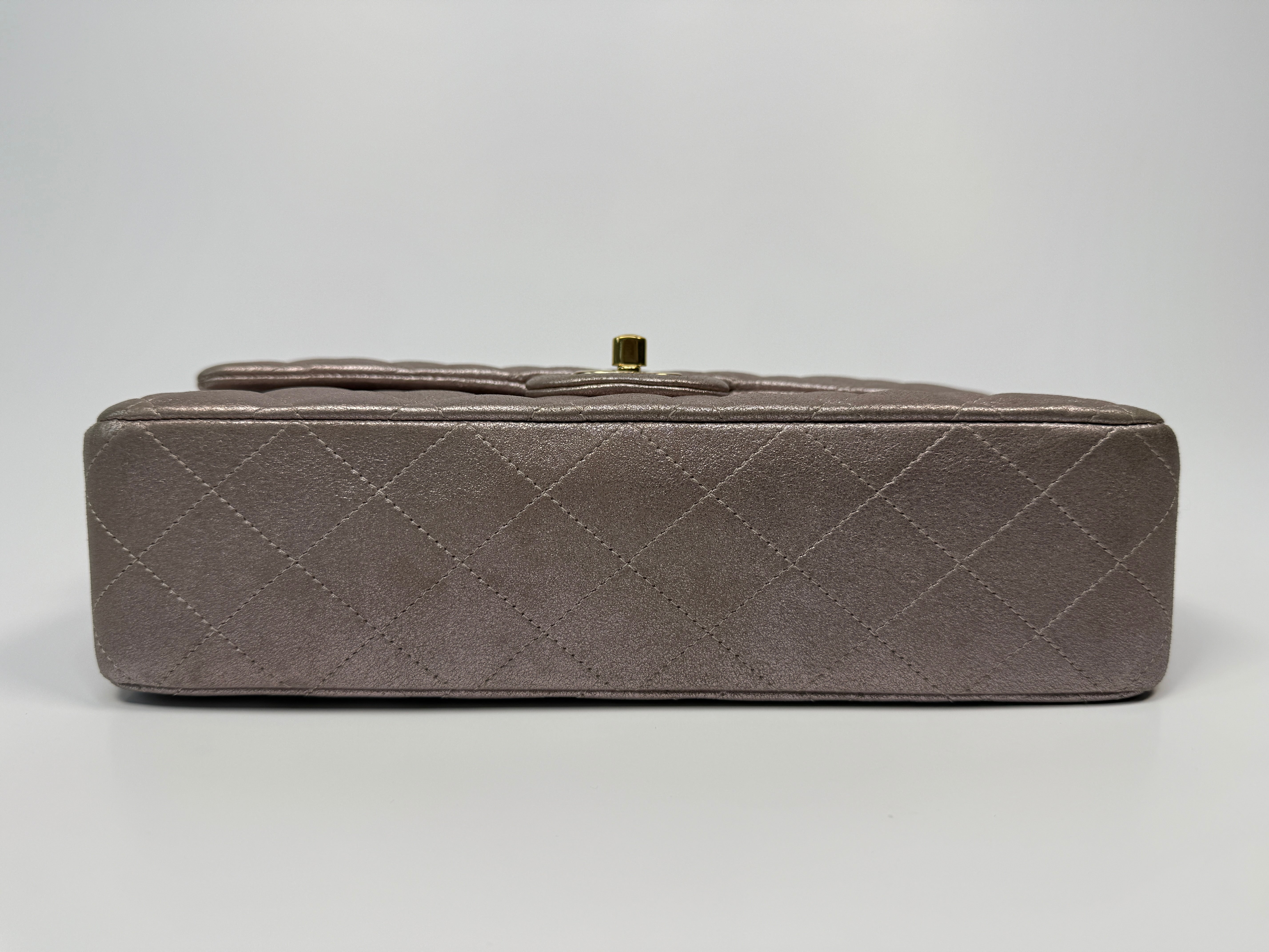 Chanel Iridescent Rose Medium Classic Double Flap With GHW