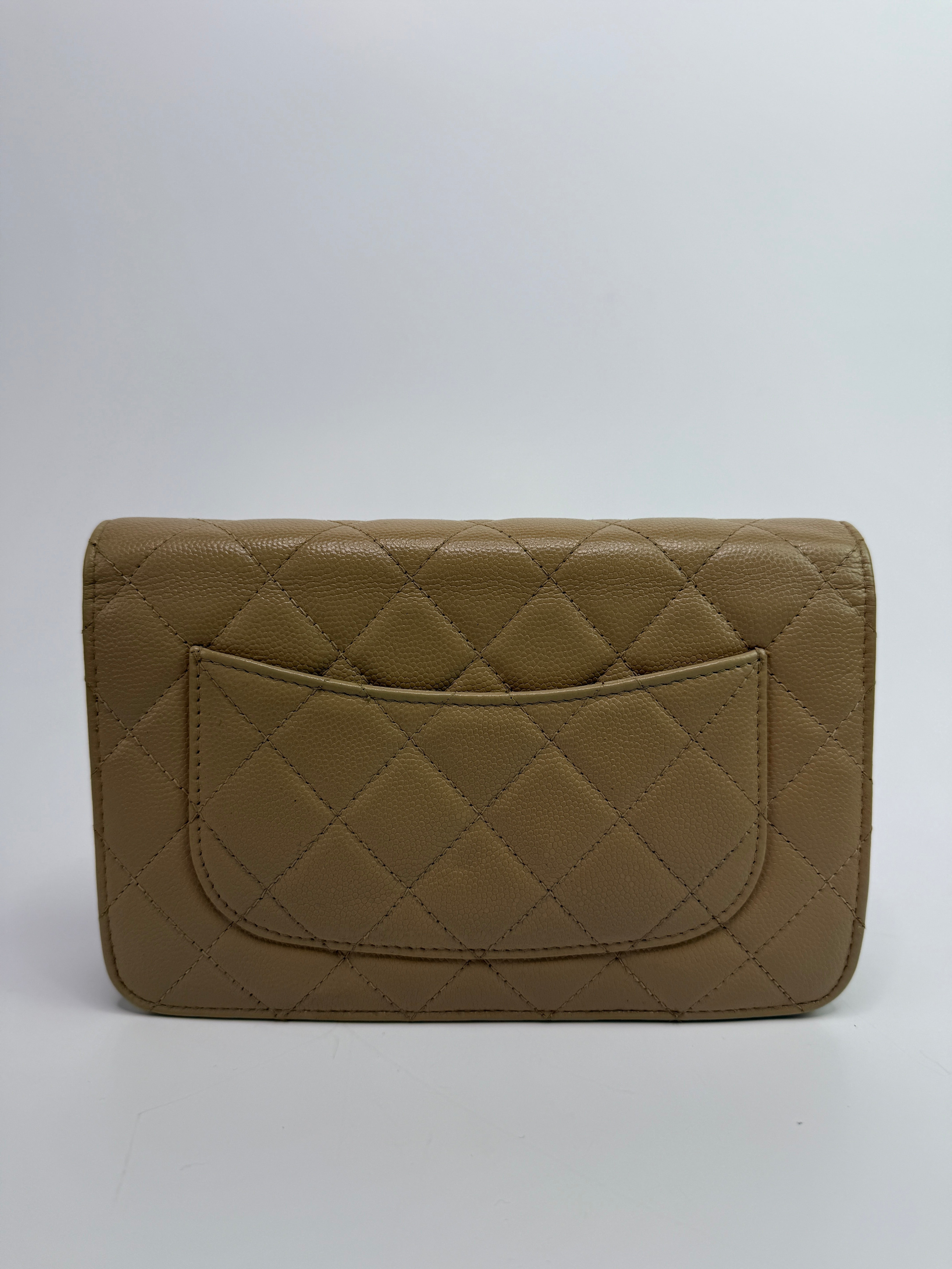 Chanel Wallet On Chain Beige Caviar Leather GHW