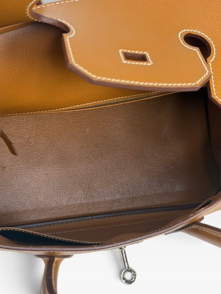 Hermès Birkin 35 In Gold Epsom Leather With Palladium Hardware