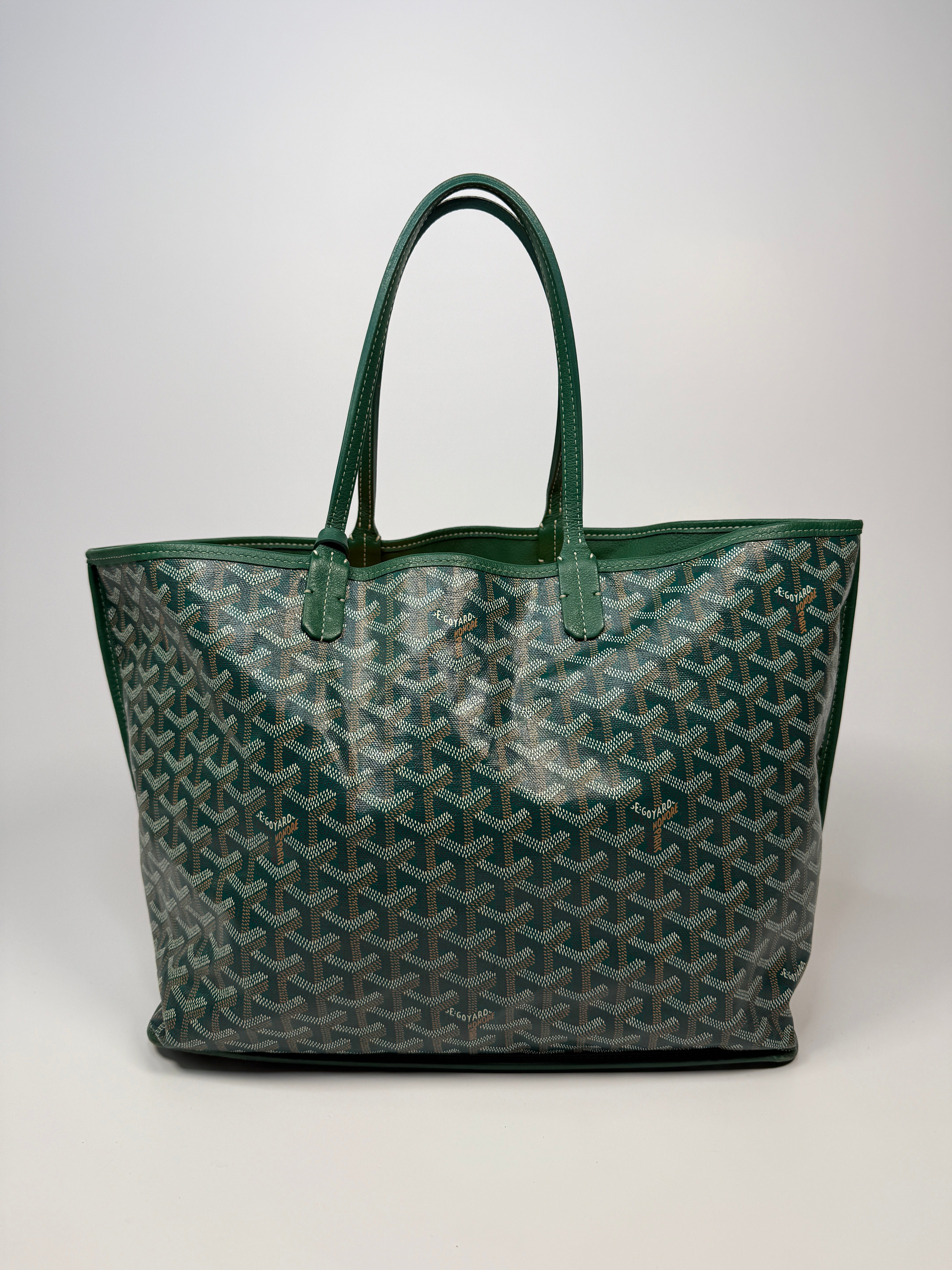 Goyard Anjou GM Tote Bag In Green Goyadine Canvas Authentic and preloved in excellent condition.