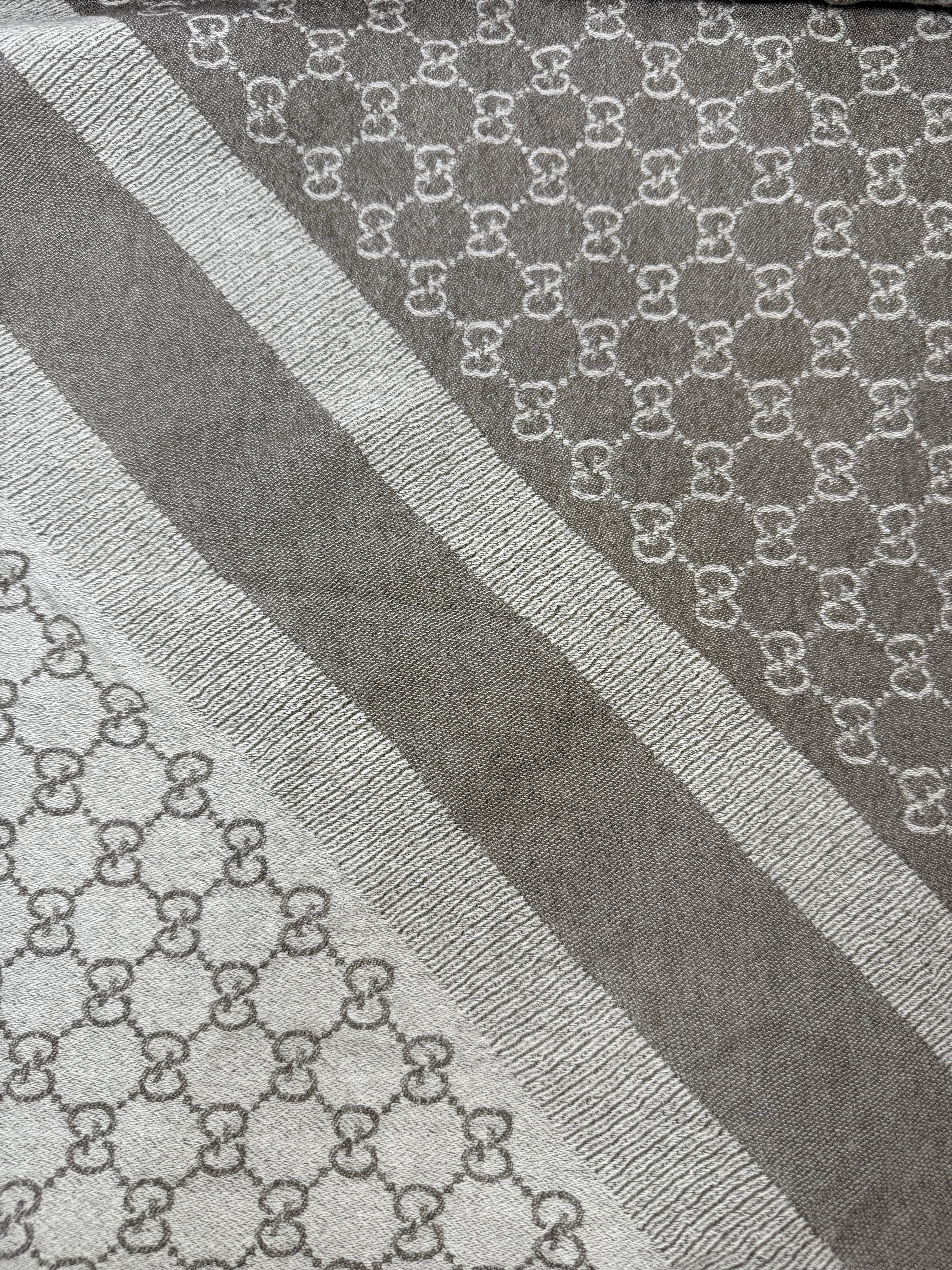 Gucci Grey Monogram Scarf