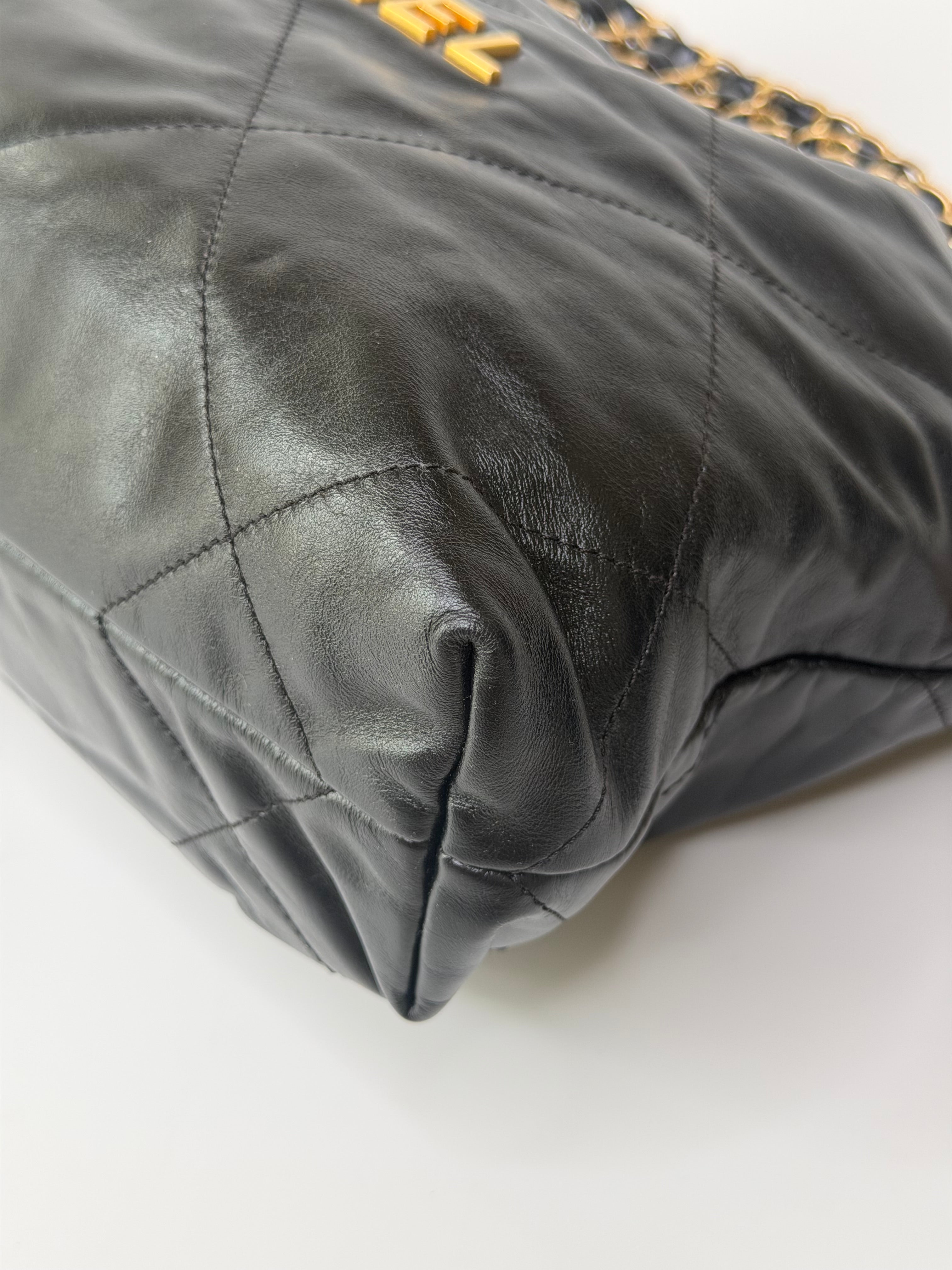 Leather With Aged Gold Hardware in excellent condition 100% authentic and preloved