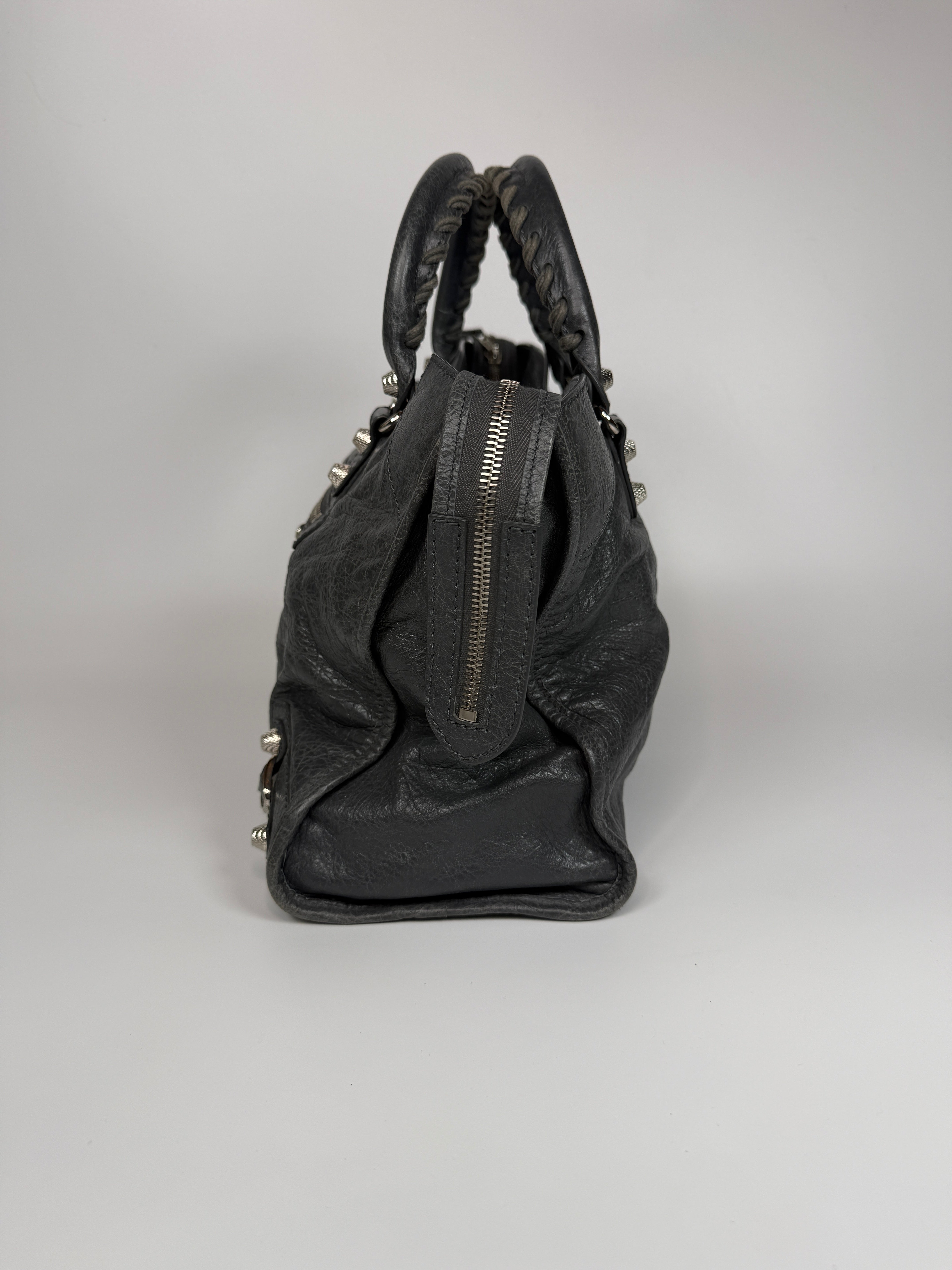 Authentic and preloved Balenciaga Medium Le City Bag In Grey Leather With SHW. 100% Authenticity guarantee. Verified by Luxe Cheshire