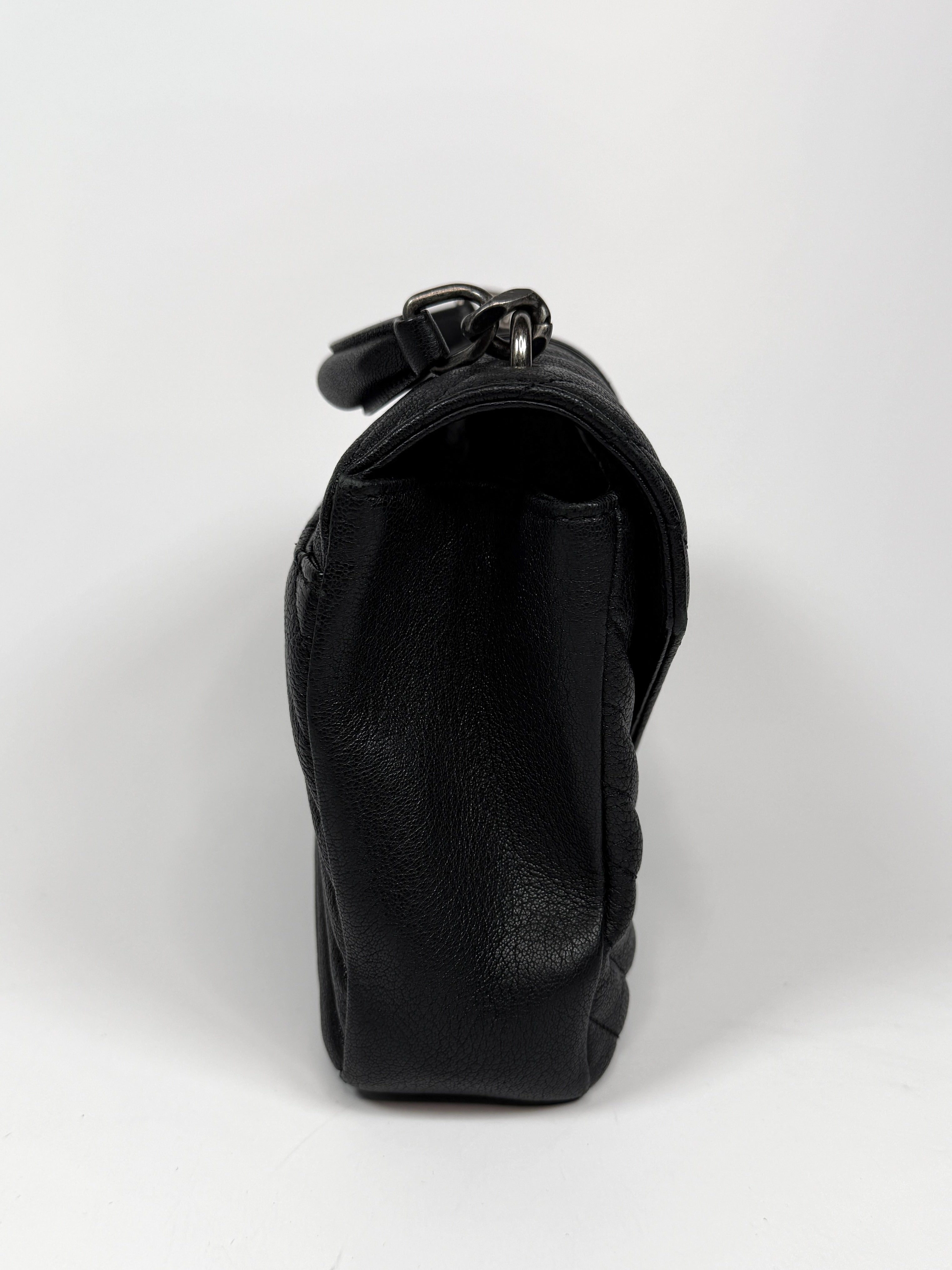 Saint Laurent Medium Black leather College Bag With Silver Hardware. Very Good Authentic and preloved condition.