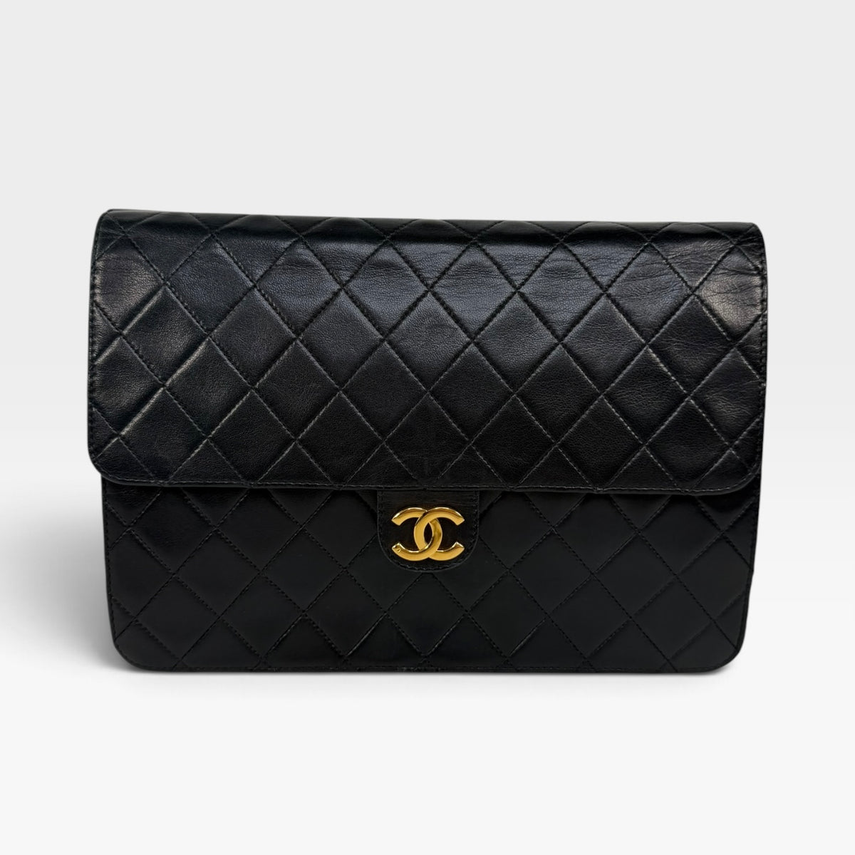 Chanel Vintage Flap Bag In Lambskin With 24kt Gold Hardware 100% authentic and preloved in excellent condition