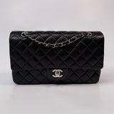 Chanel Medium Classic Double Flap Black Lambskin Leather With SHW