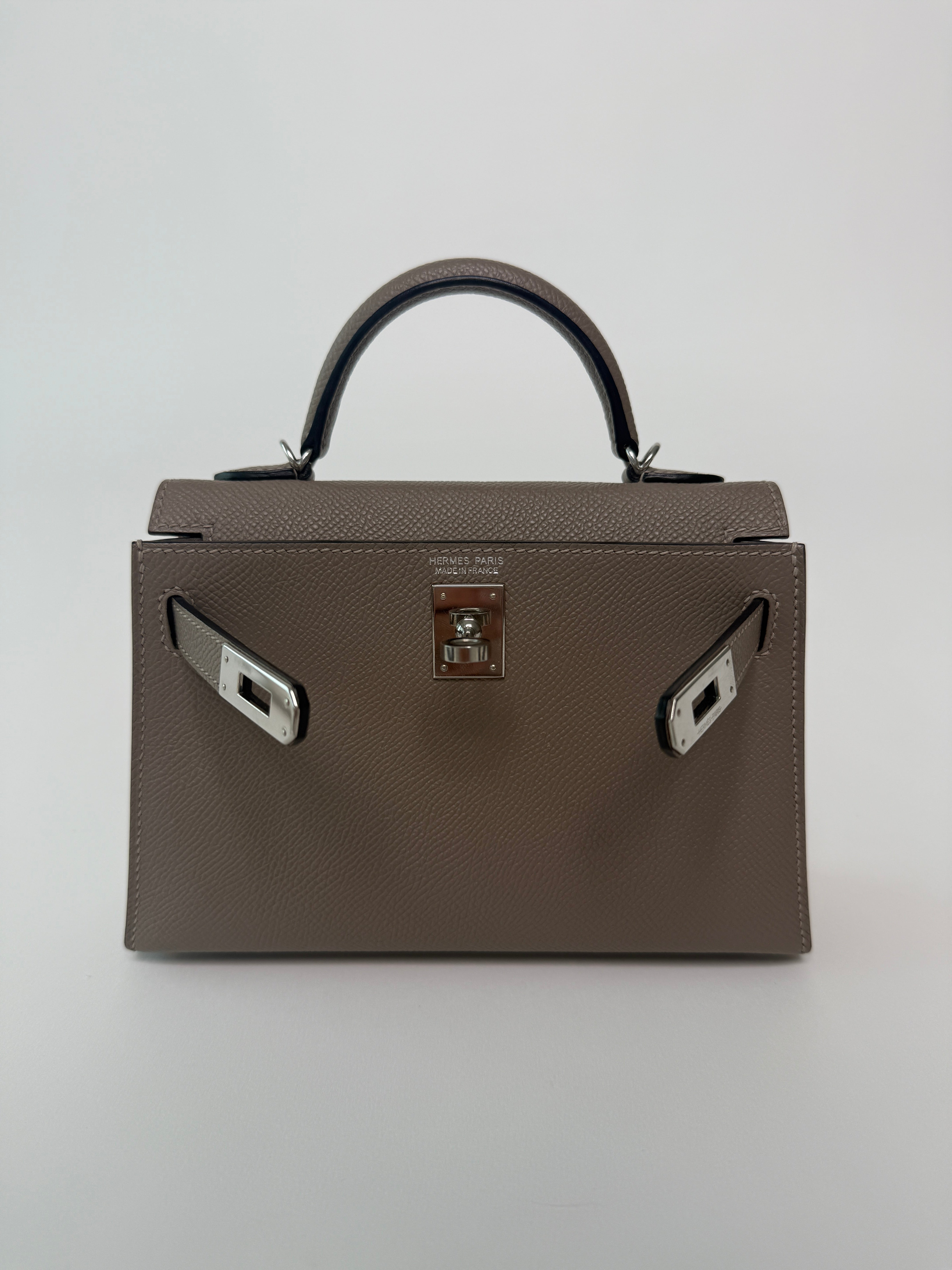 Hermés Mini Kelly Gris Asphalt In Epsom Leather