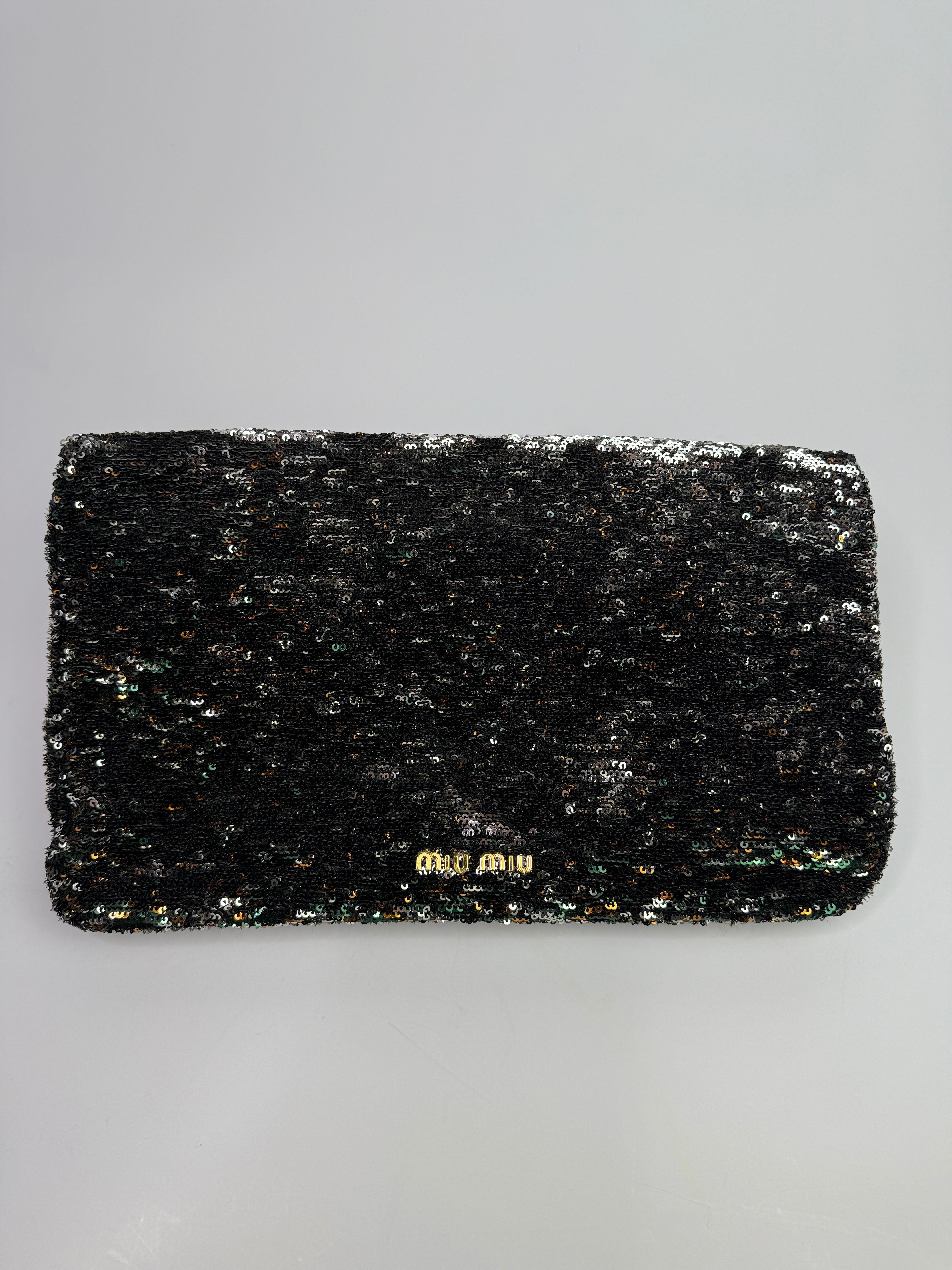Miu Miu Green Sequin Clutch