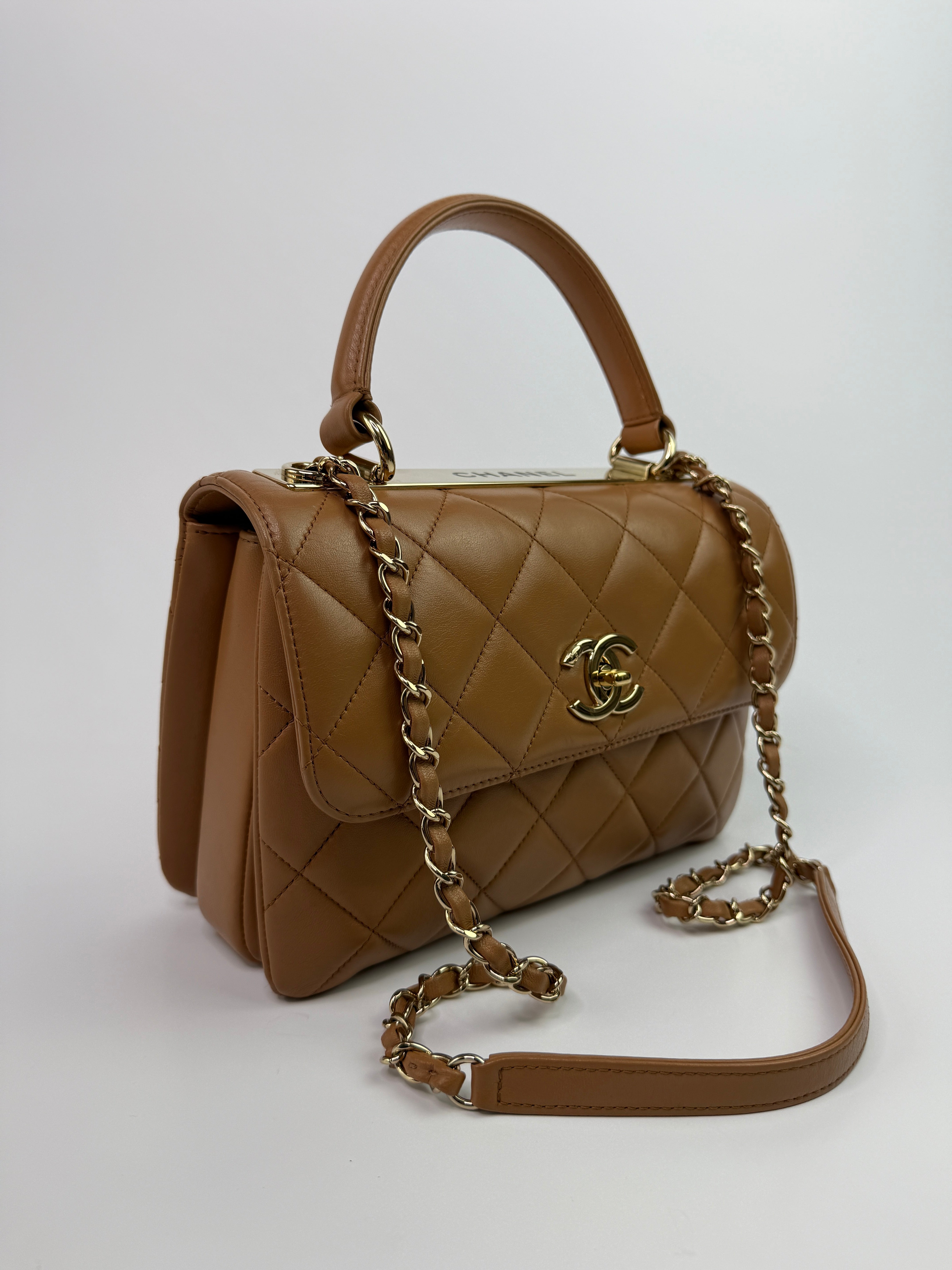 Chanel Caramel Small Trendy In Lambskin Leather