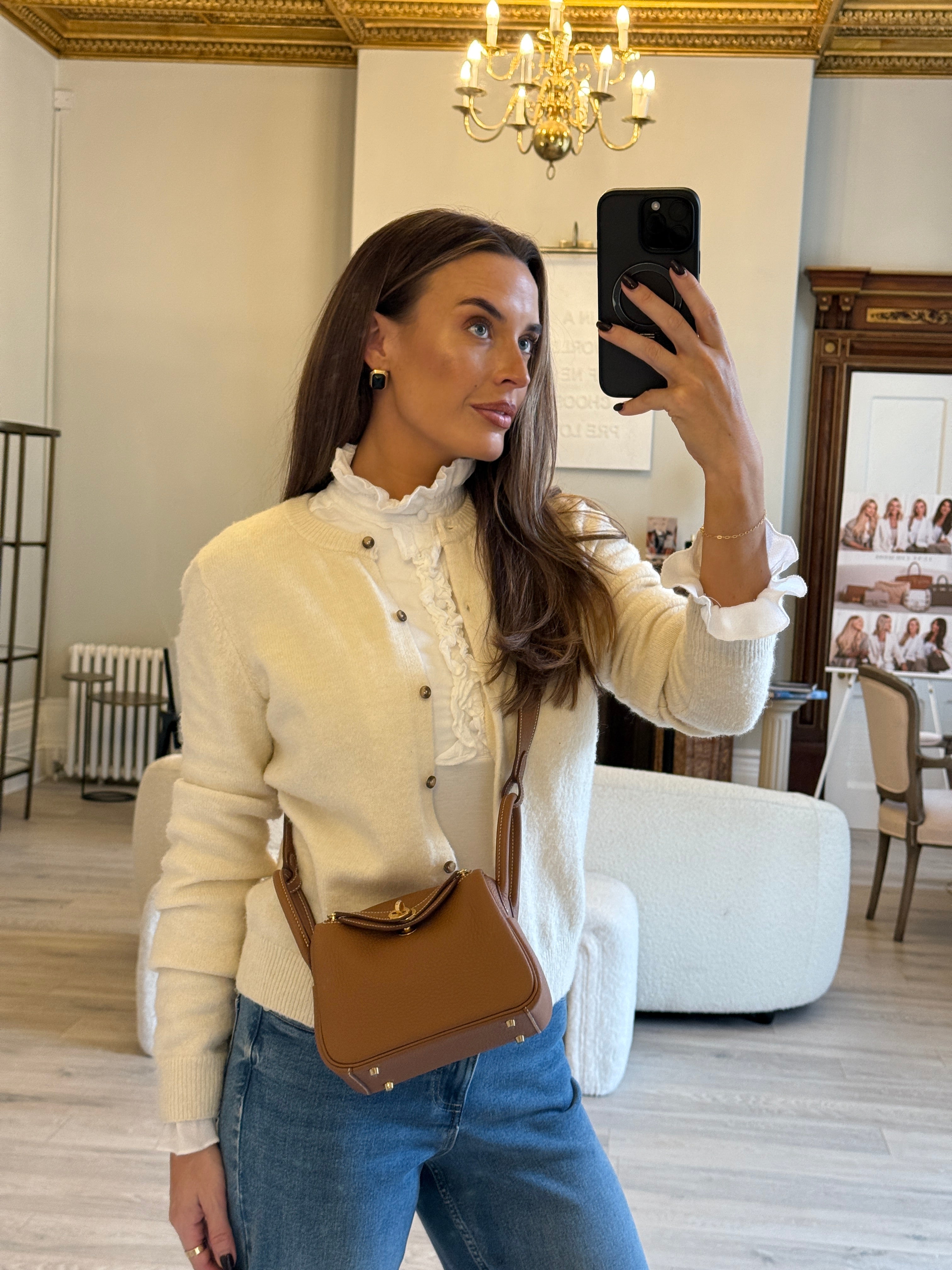 Hermès Mini Lindy In Gold Clemence Leather With Gold Hardware Authentic New & Unused