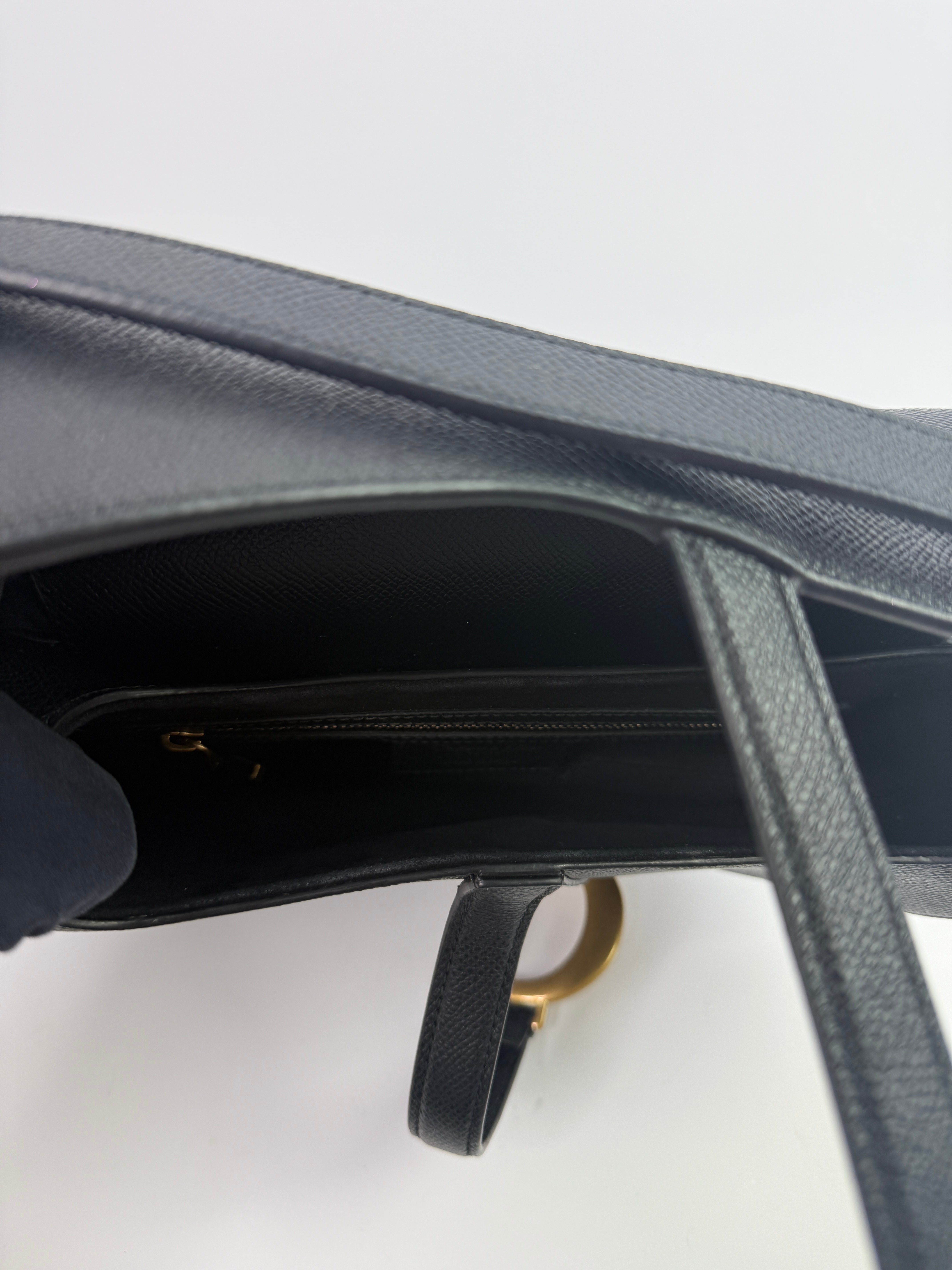 Christian Dior Saddle Bag In Calfskin Leather With Strap