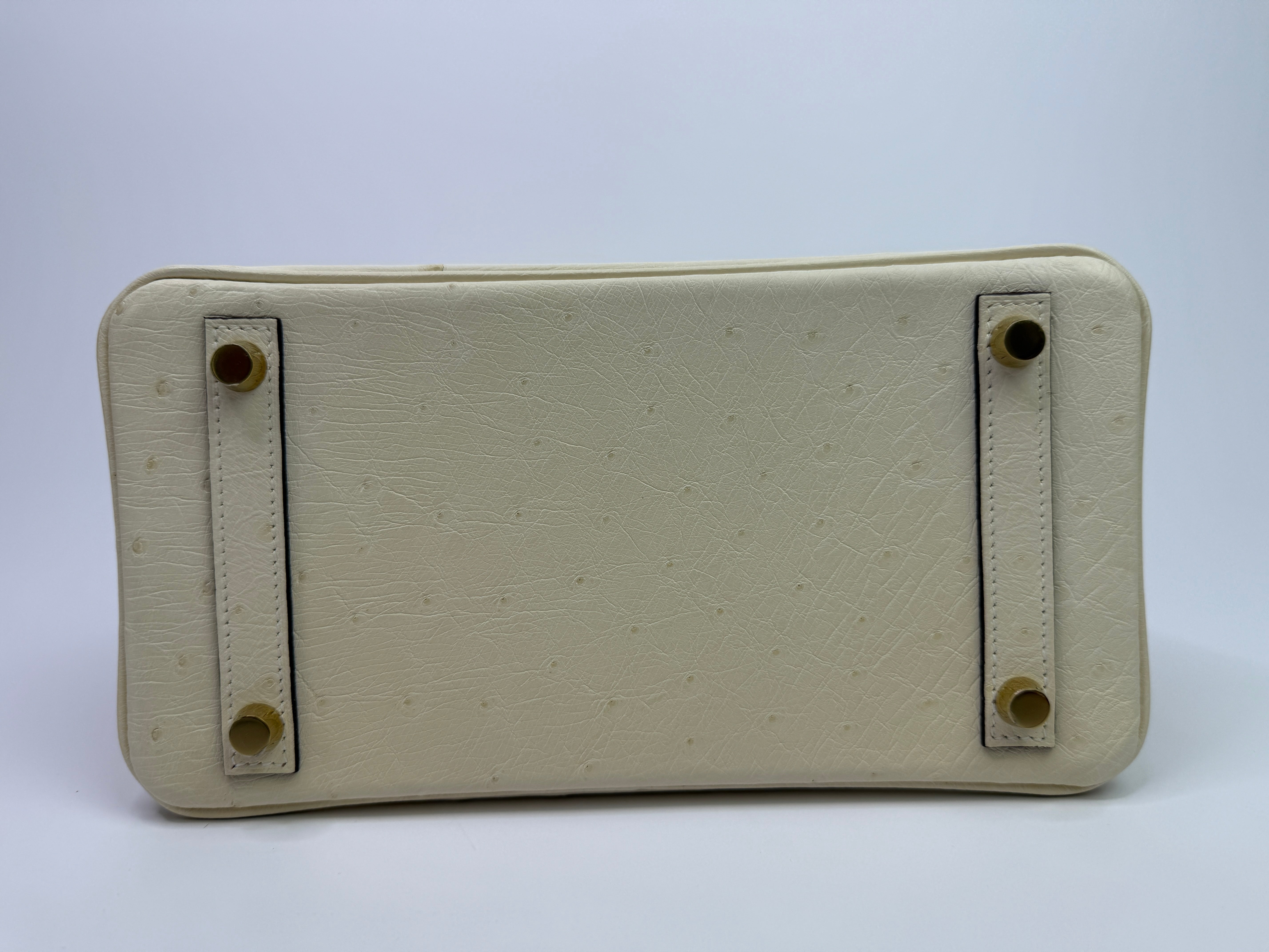 Hermès Birkin 25 In Nata Ostrich With Gold Hardware