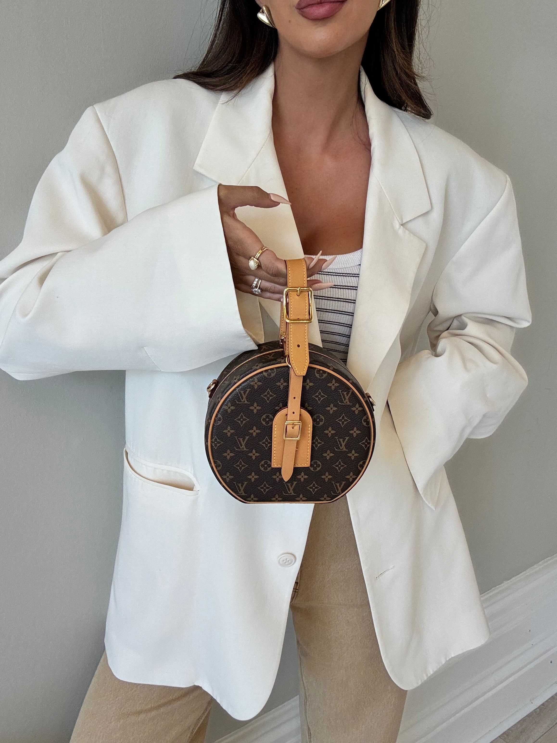 Louis Vuitton Petite Boite Chapeau Bag In Brown Monogram Gold Hardware Authentic and pre loved