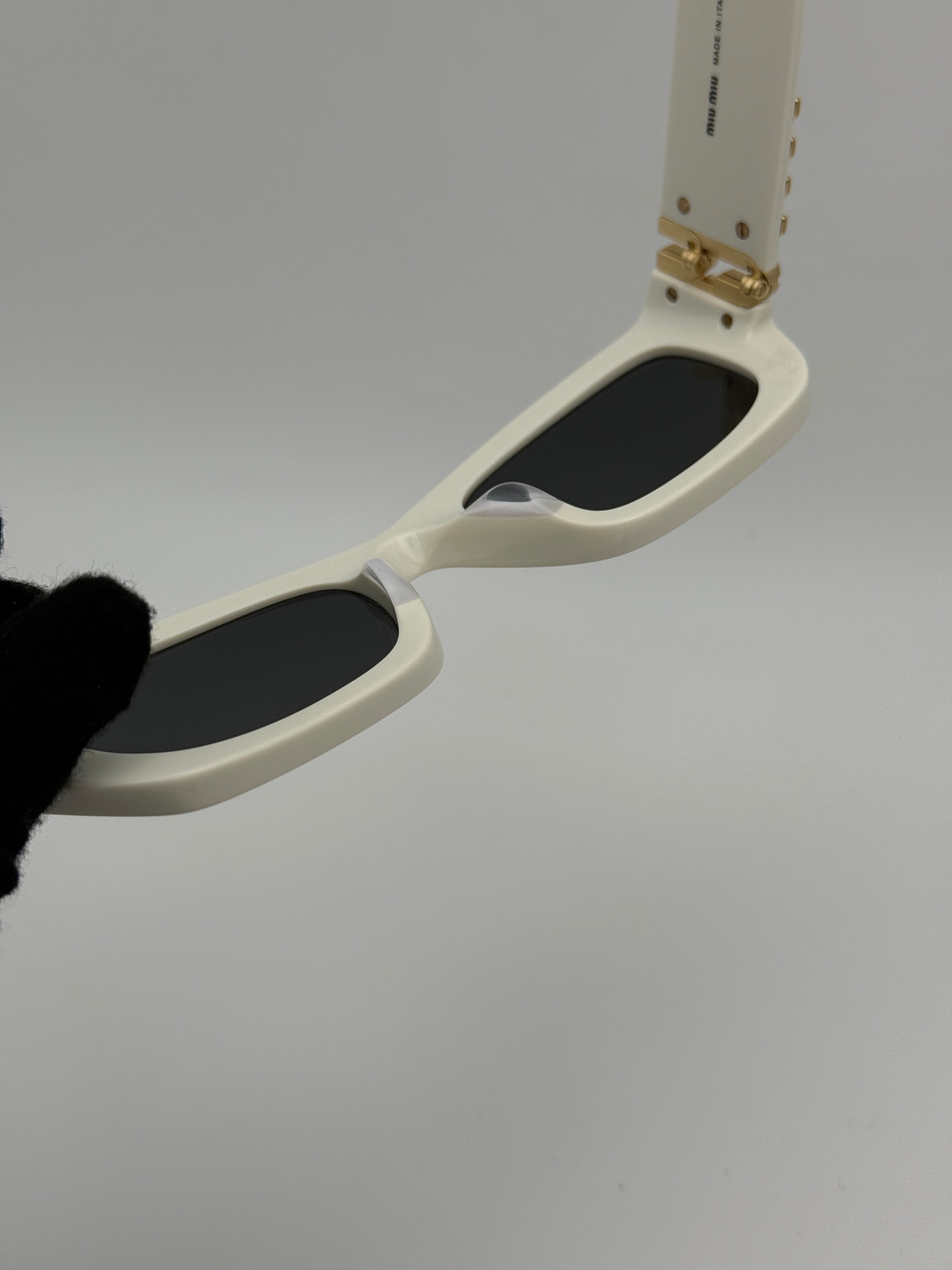 MiuMiu White logo sunglasses, Authentic and preloved. 100% Authenticity guarantee